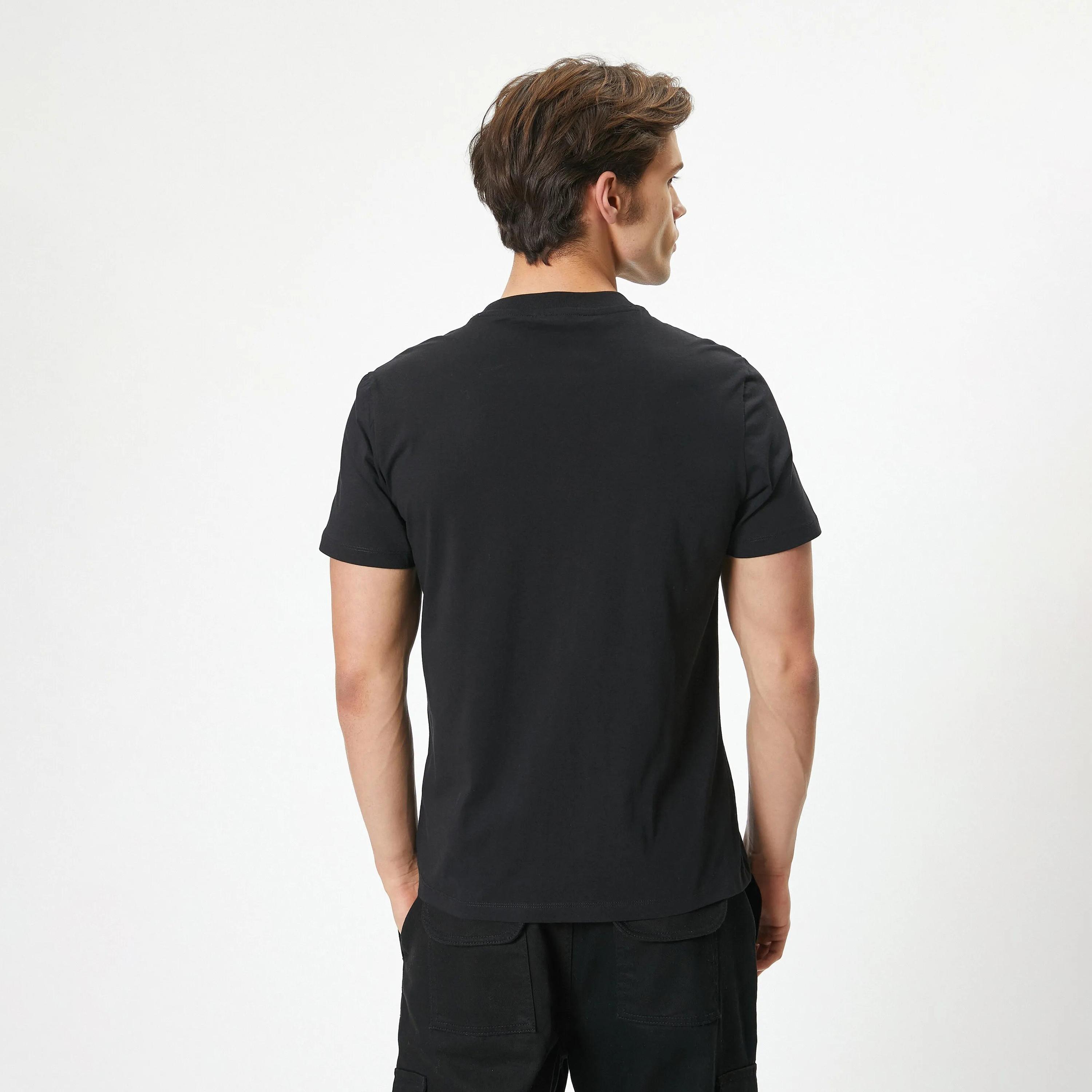 KOTON Text-Print Crew Neck Short Sleeves Men's T-Shirt-men-clothing-tshirtsandpolos-tshirts-image-4