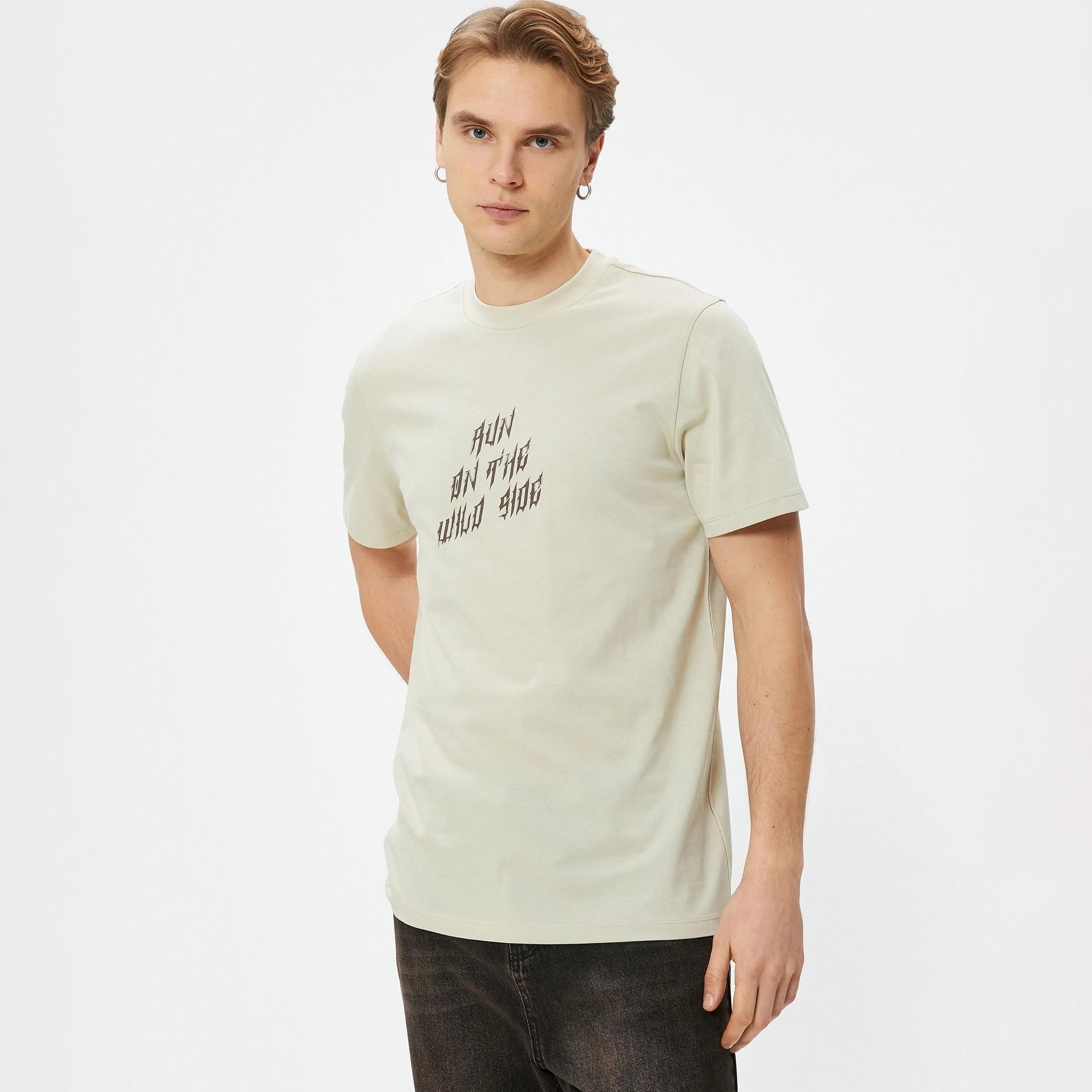 KOTON Text-Print Crew Neck Short Sleeves Men's T-Shirt-men-clothing-tshirtsandpolos-tshirts-image-2