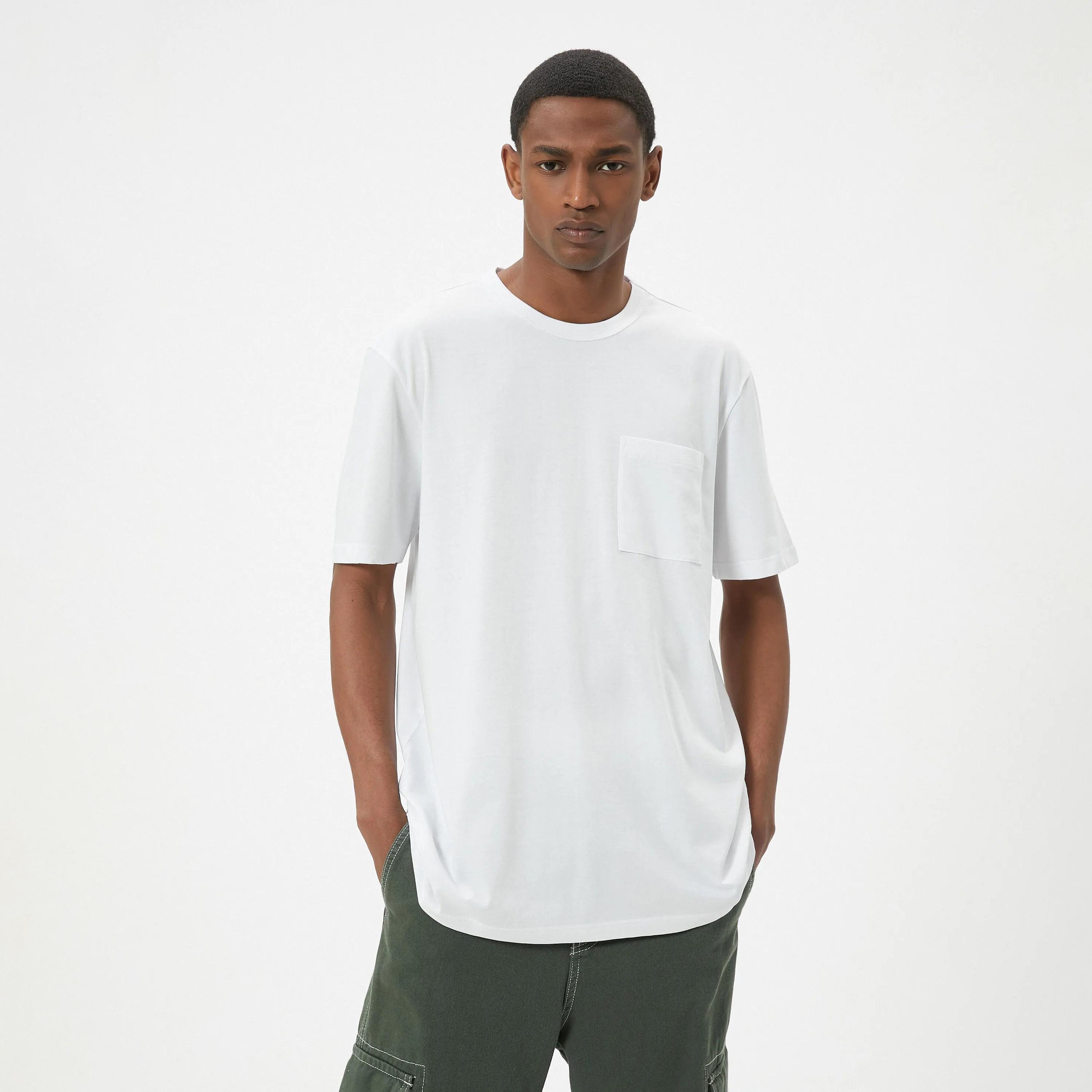 KOTON Plain Crew Neck Short Sleeves Men's T-Shirt-men-clothing-tshirtsandpolos-tshirts-image-1