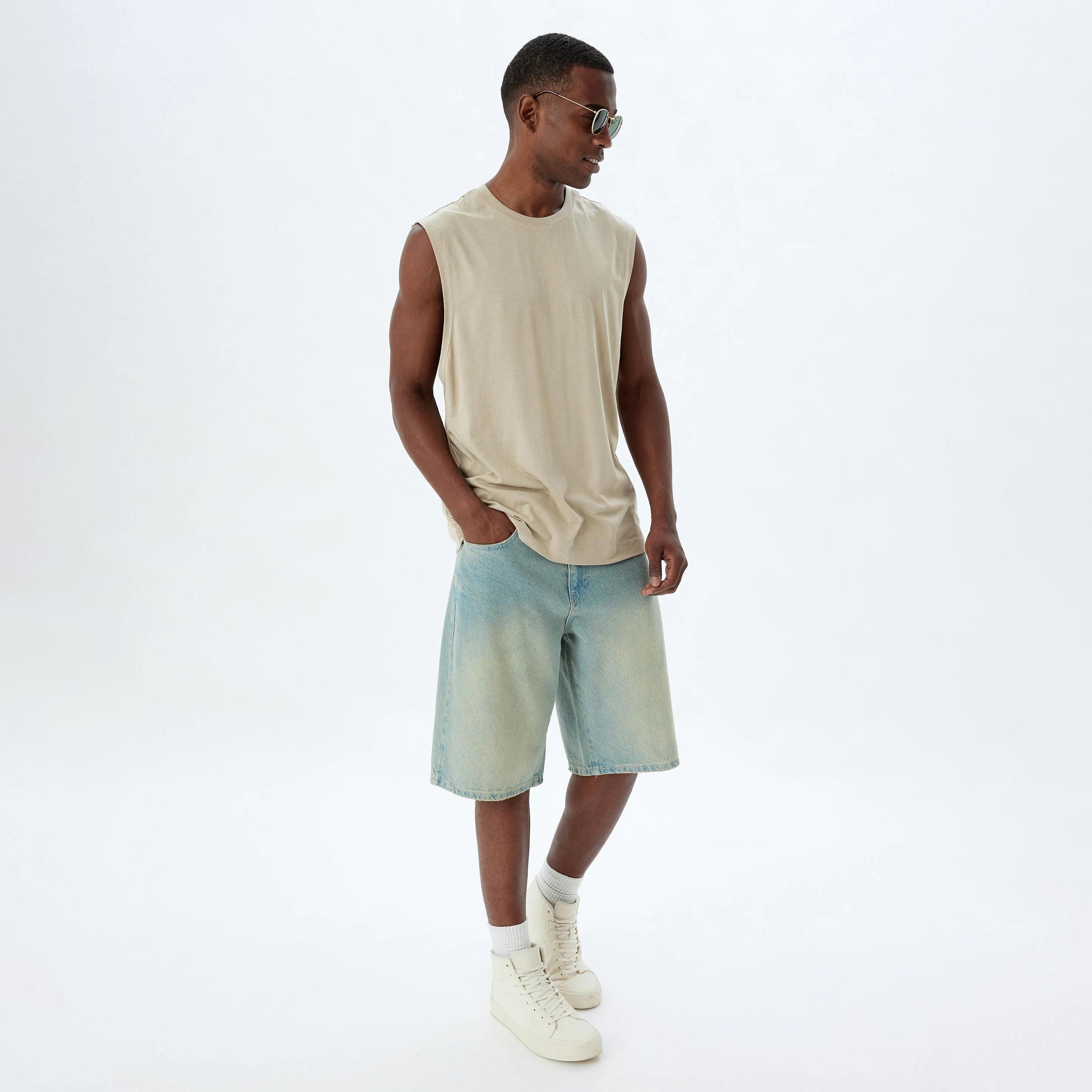 KOTON Plain Round Neck Sleeveless Men's Tank T-Shirt-men-clothing-tshirtsandpolos-tshirts-image-2