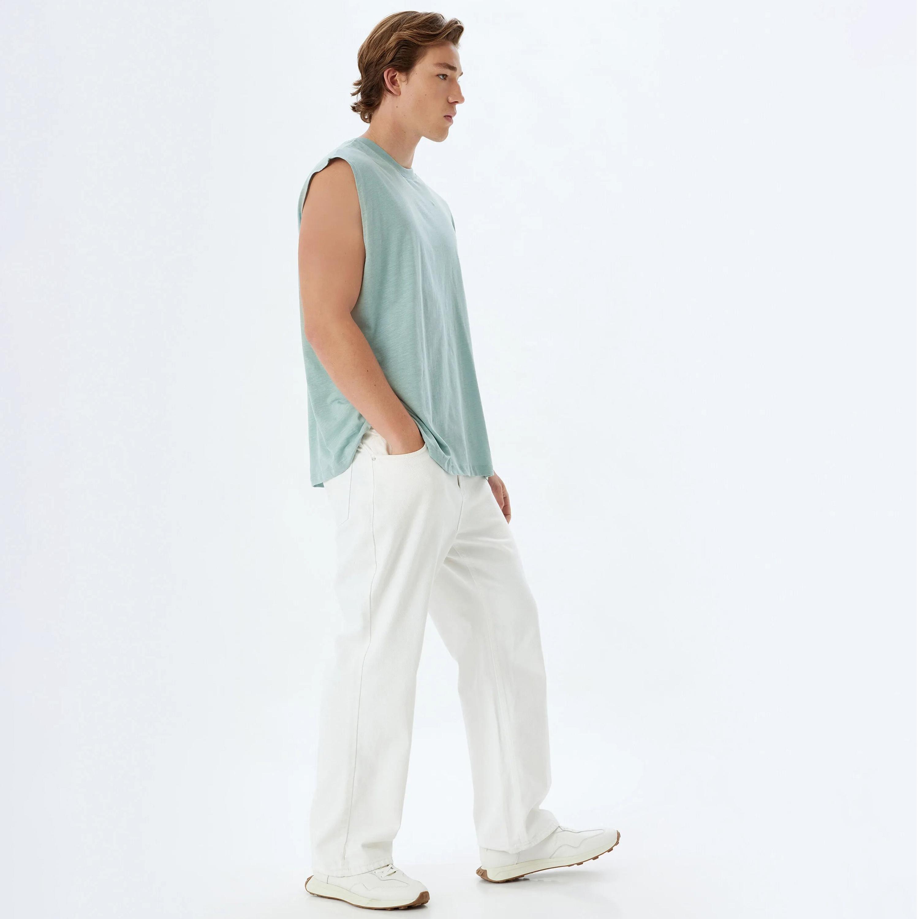 KOTON Plain Round Neck Sleeveless Men's Tank T-Shirt-men-clothing-tshirtsandpolos-tshirts-image-2