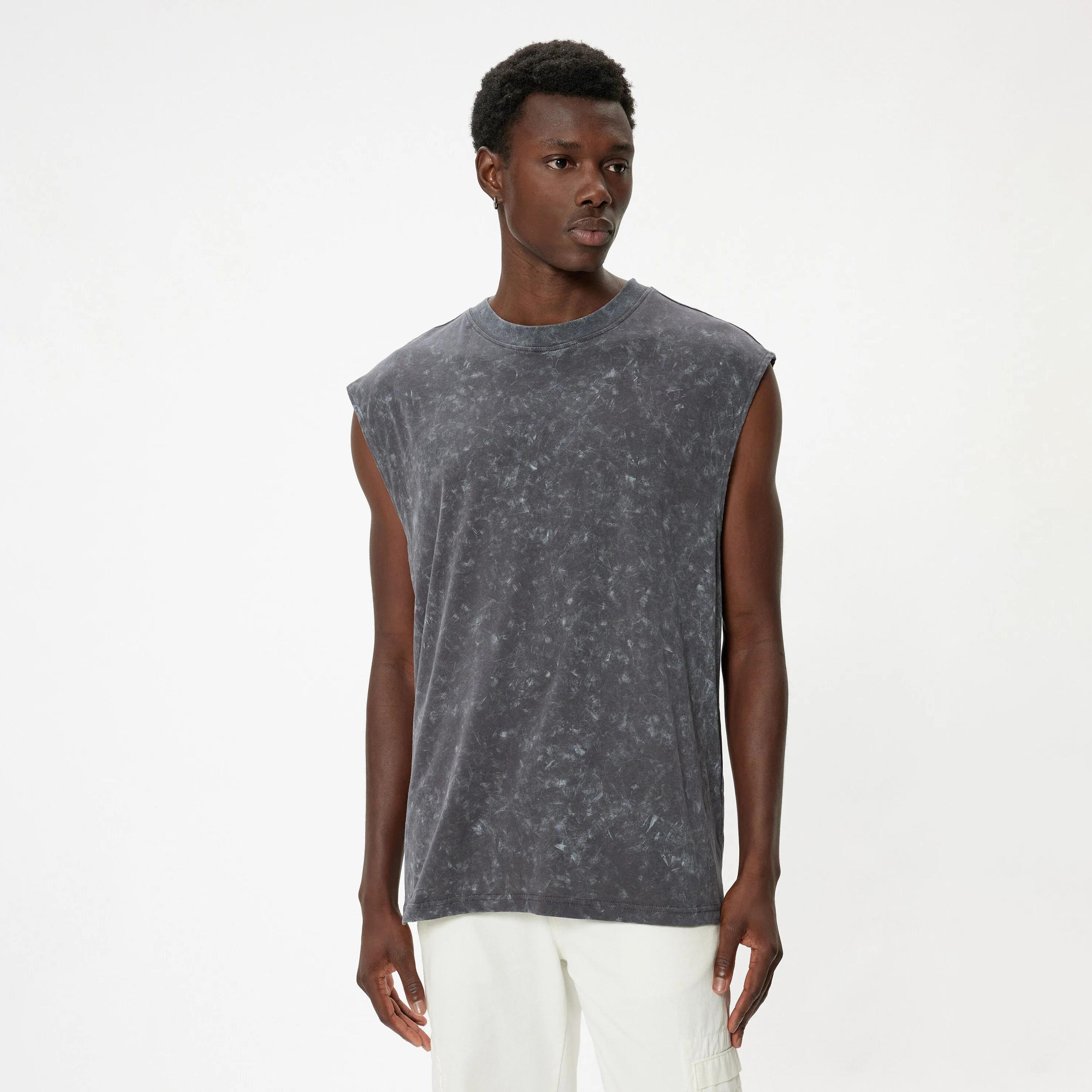 KOTON Vintage Washed Round Neck Sleeveless Men's Tank T-Shirt-men-clothing-tshirtsandpolos-tshirts-image-1