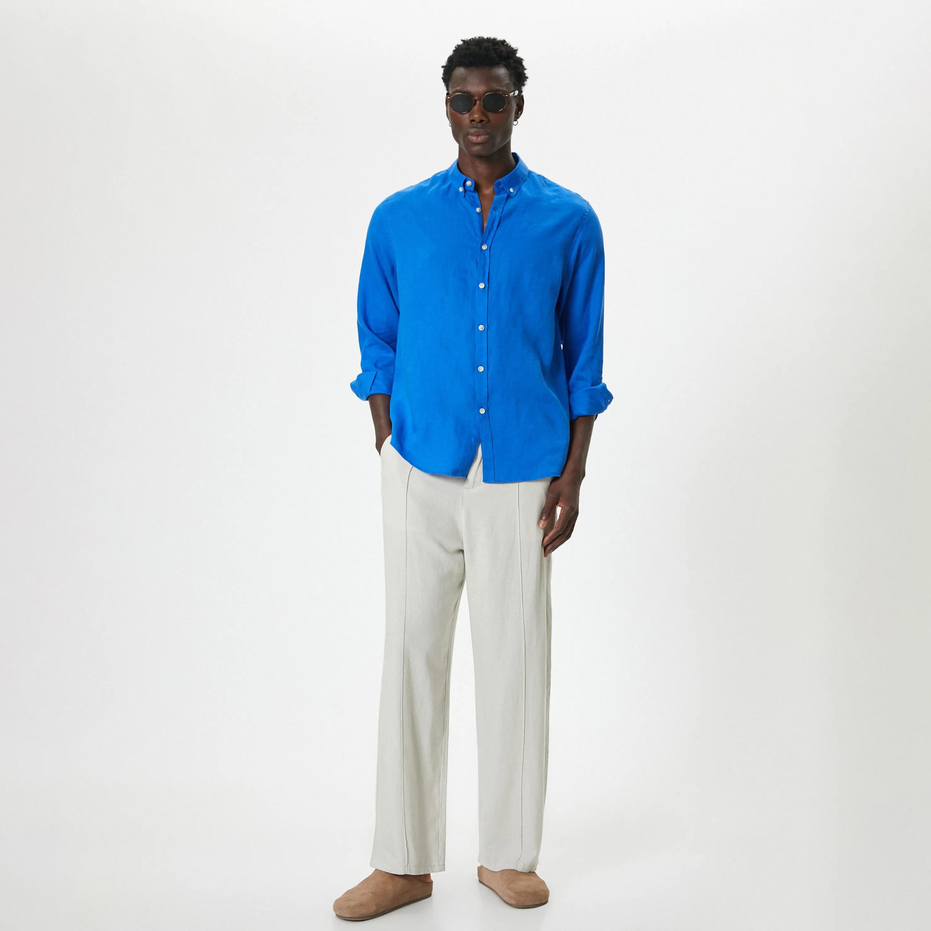 قميص رجالي عادي بأكمام طويلة وياقة وأزرار من كوتون-men-clothing-shirts-image-10