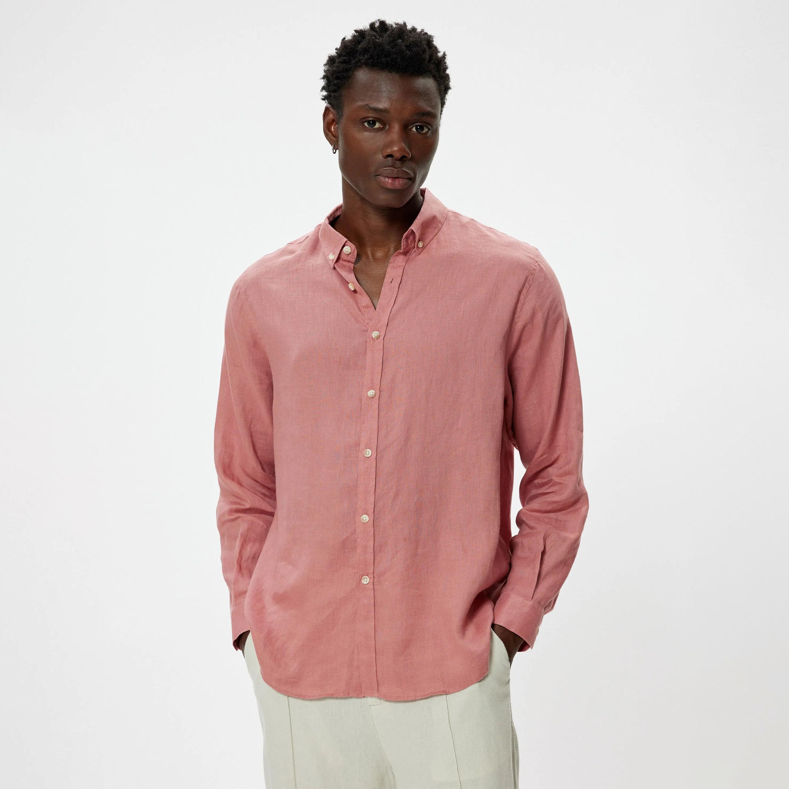 قميص رجالي عادي بأكمام طويلة وياقة وأزرار من كوتون-men-clothing-shirts-image-5
