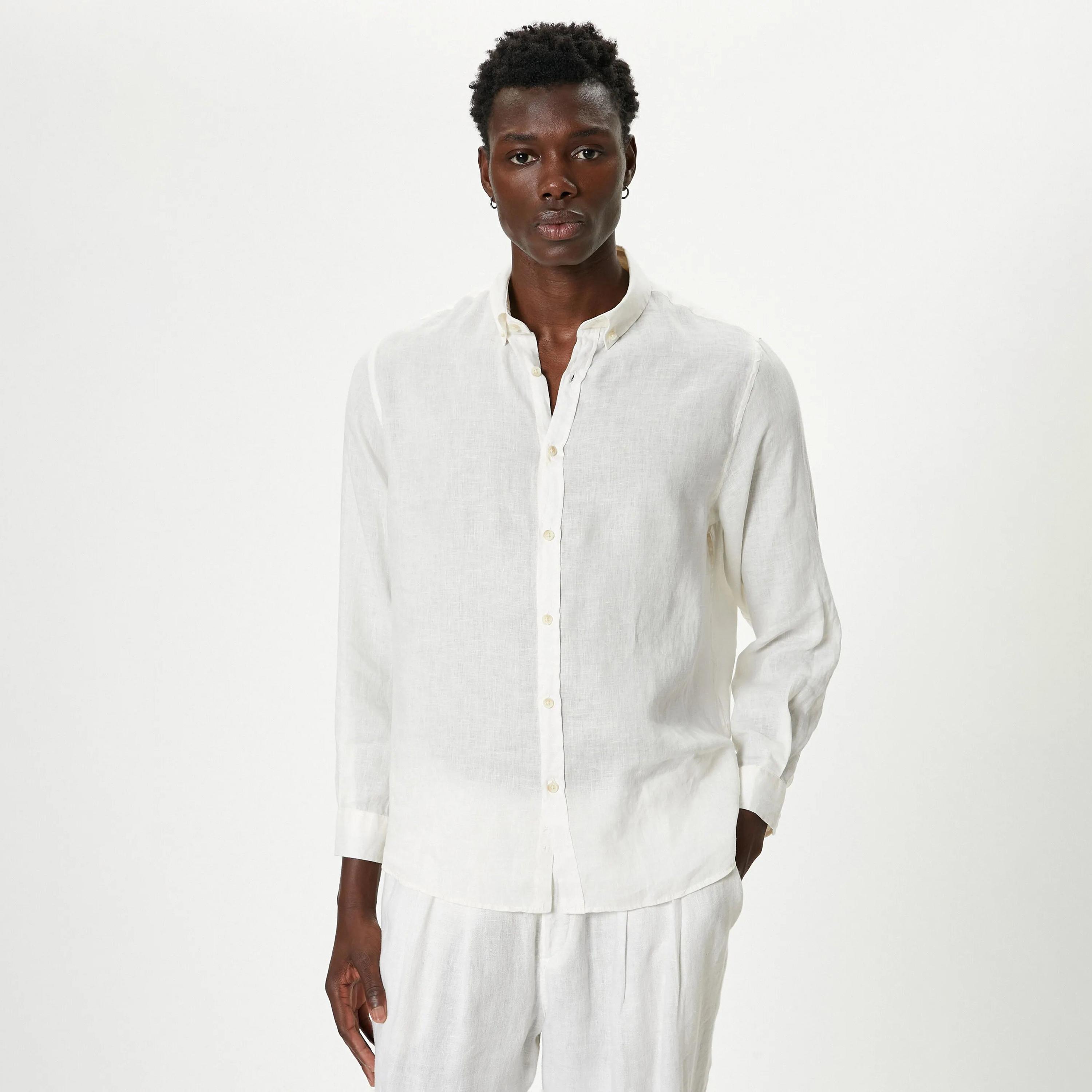 قميص رجالي عادي بأكمام طويلة وياقة وأزرار من كوتون-men-clothing-shirts-image-17