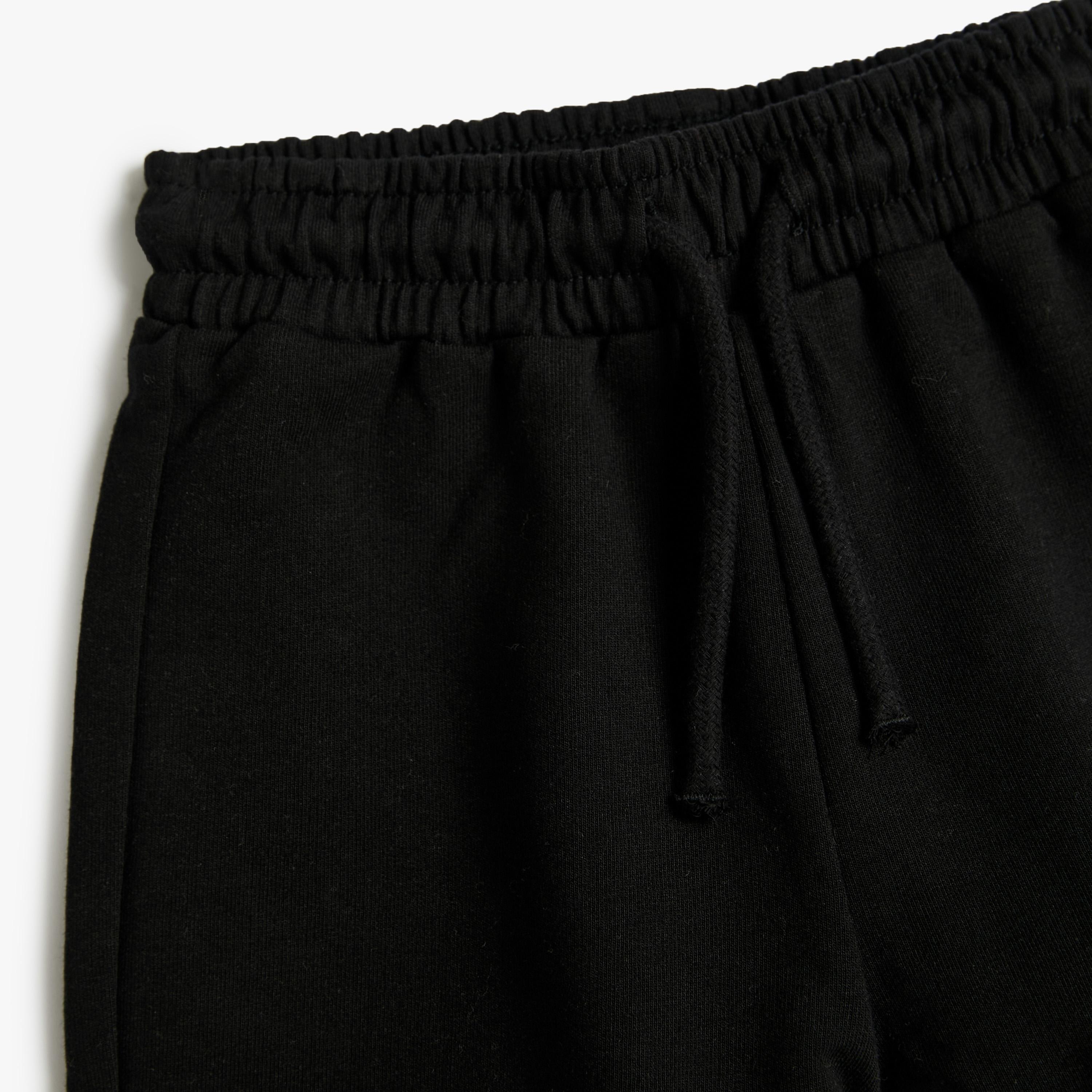 Koton Cotton Elasticated Drawstring Basic Shorts-girls-clothing-bottoms-shorts-image-3