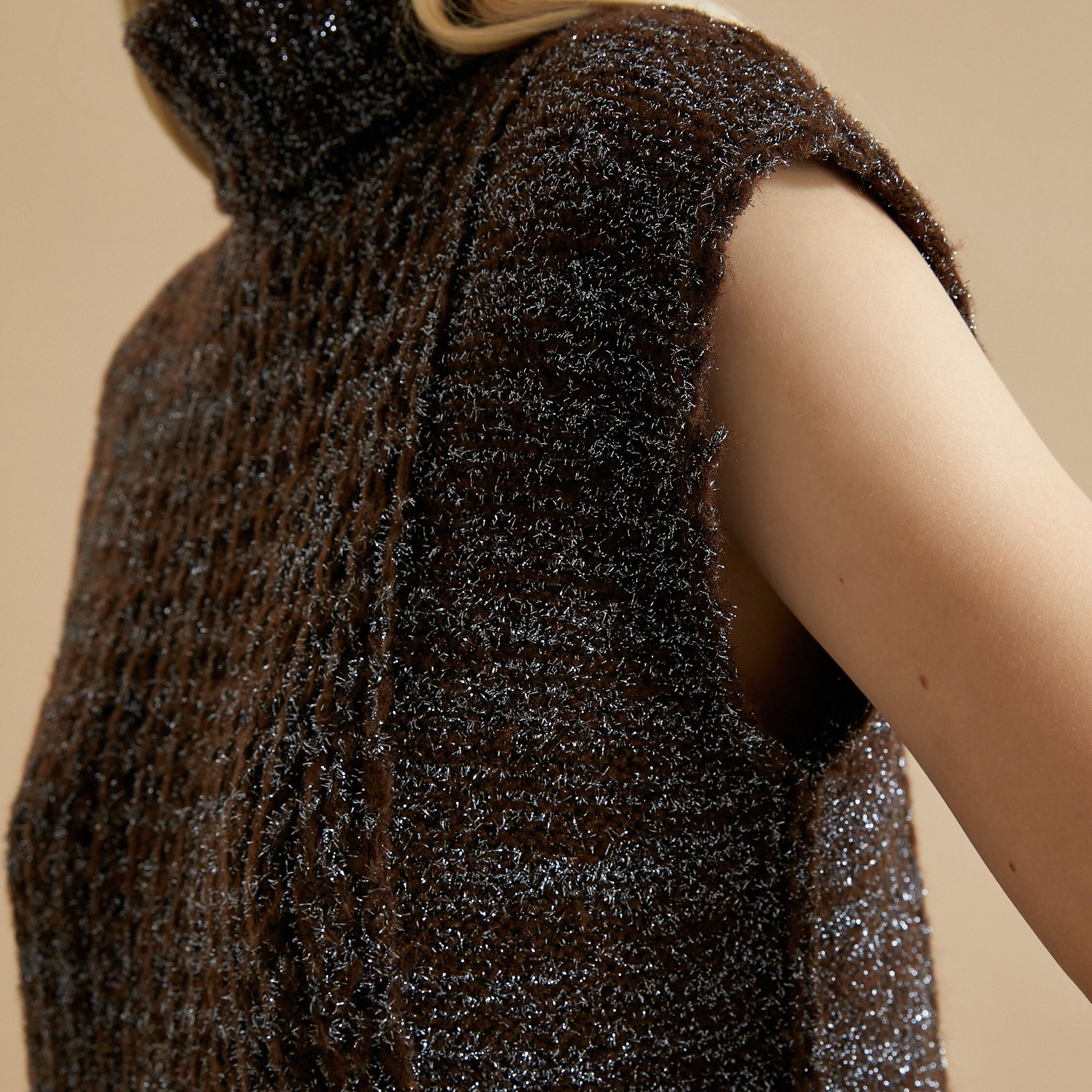 KOTON Brown Glitter Metallic Turtle Neck Women's Sweater-women-winterwear-cardigansandjumpers-jumpers-image-5