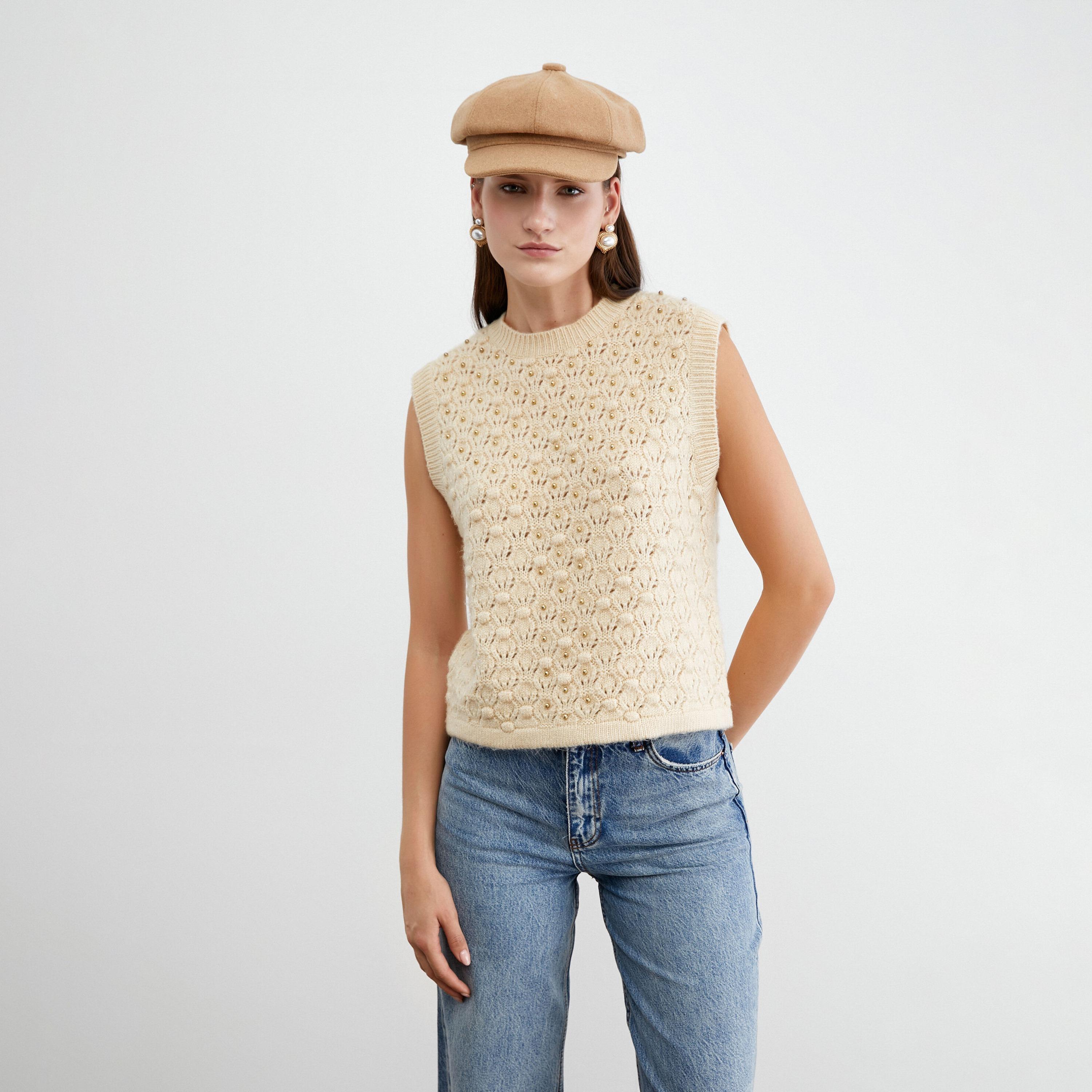 سترة نسائية محبوكة بلون كريمي من كوتون-women-clothing-cardigansandjumpers-jumpers-image-5