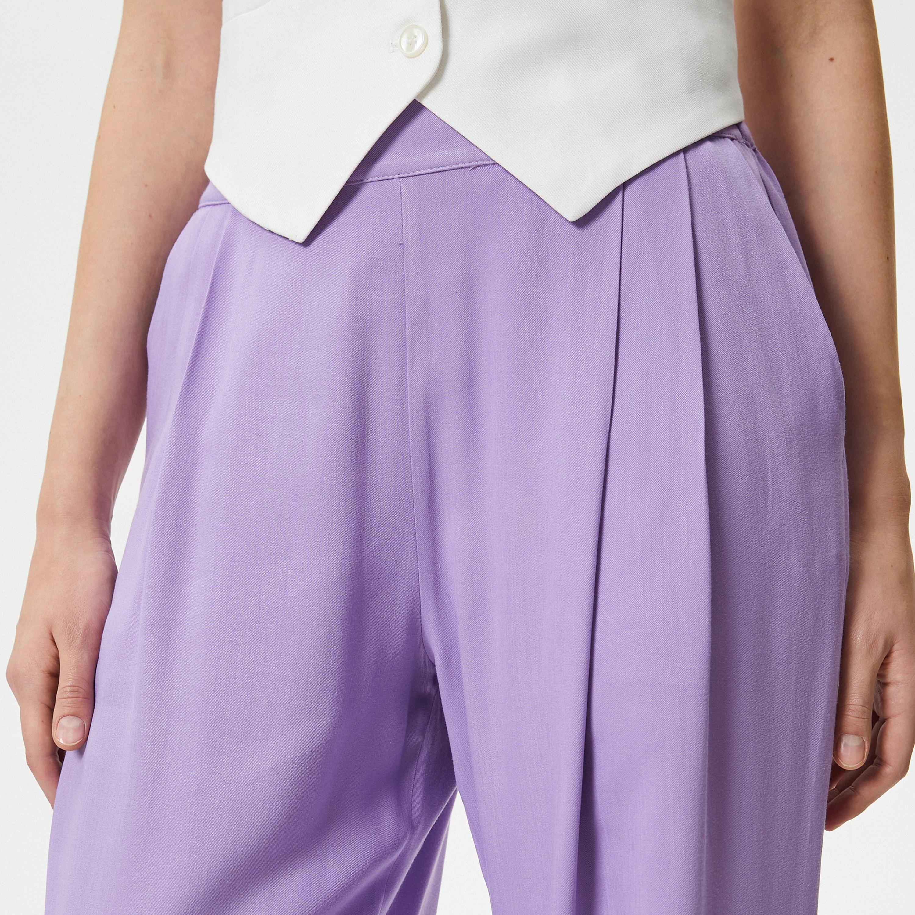 KOTON Purple Wide Leg Women's Trousers-women-clothing-bottoms-trousers-image-5