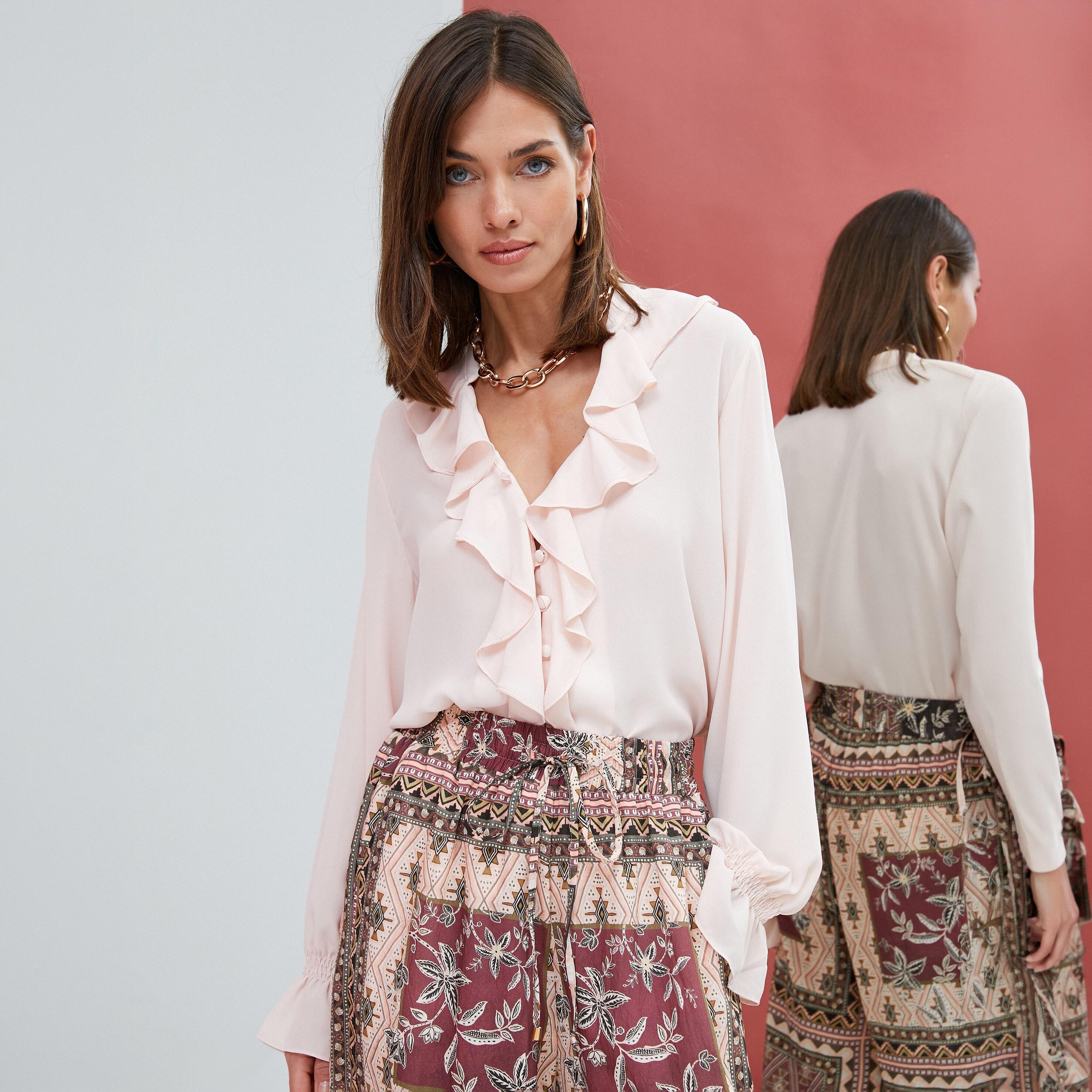 KOTON Pink Ruffled Women's Top-women-clothing-shirtsandblouses-blouses-image-4