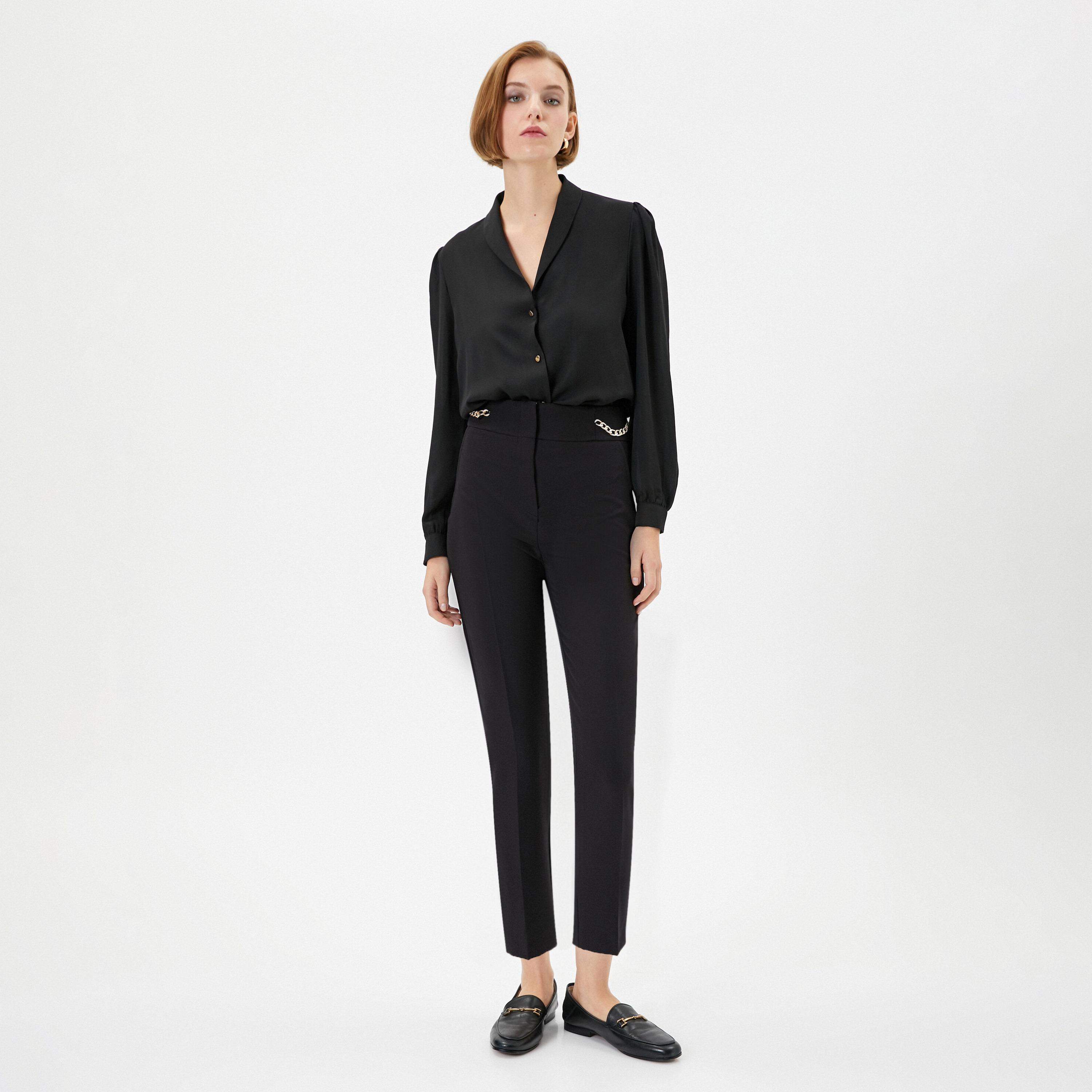 KOTON Black Puff Sleeves Women's Shirt-women-clothing-shirtsandblouses-shirts-image-2
