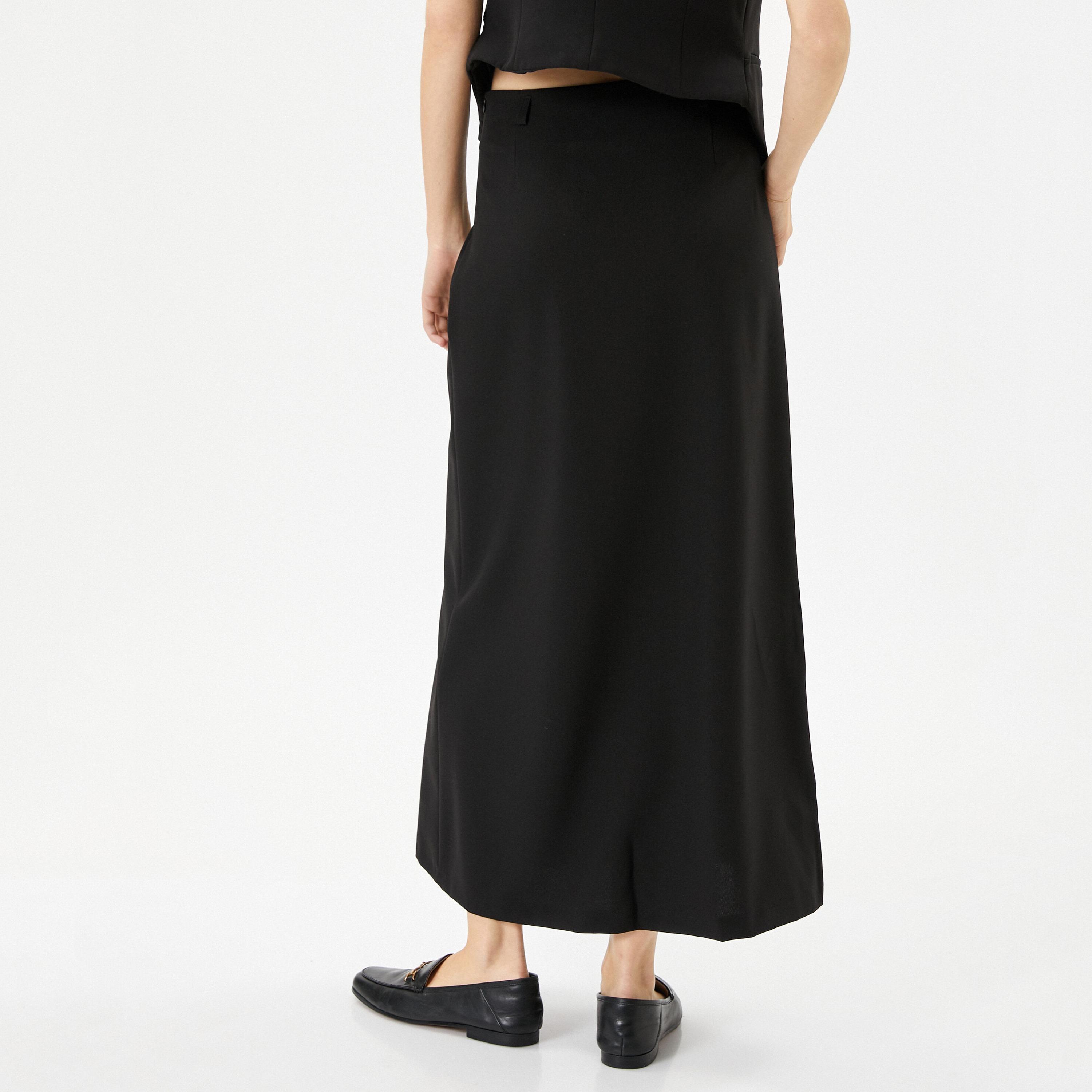 تنورة ماكسي نسائية من كوتون - أسود-women-clothing-skirts-image-3