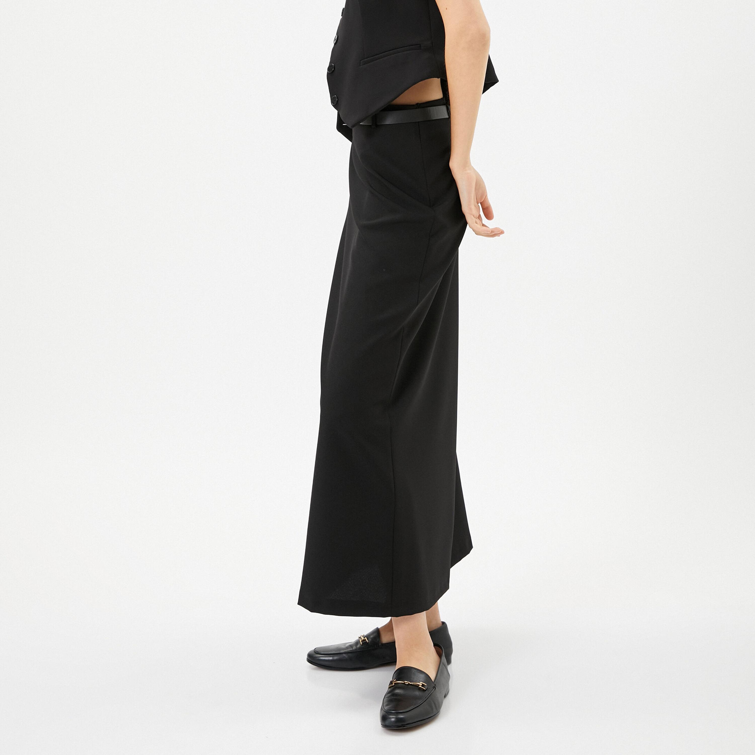 تنورة ماكسي نسائية من كوتون - أسود-women-clothing-skirts-image-4
