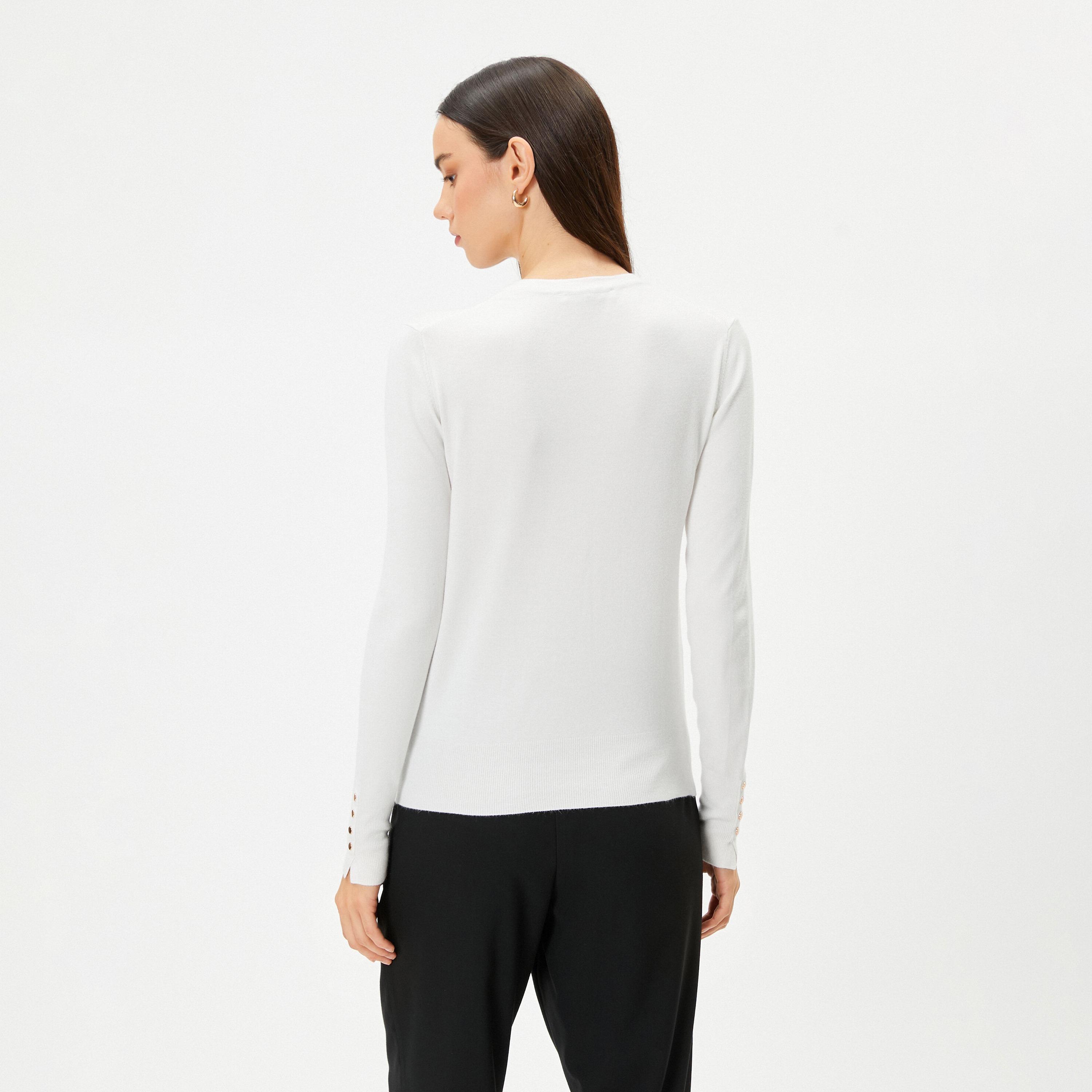 KOTON White Turtle Neck Women's Sweater-women-clothing-cardigansandjumpers-jumpers-image-3