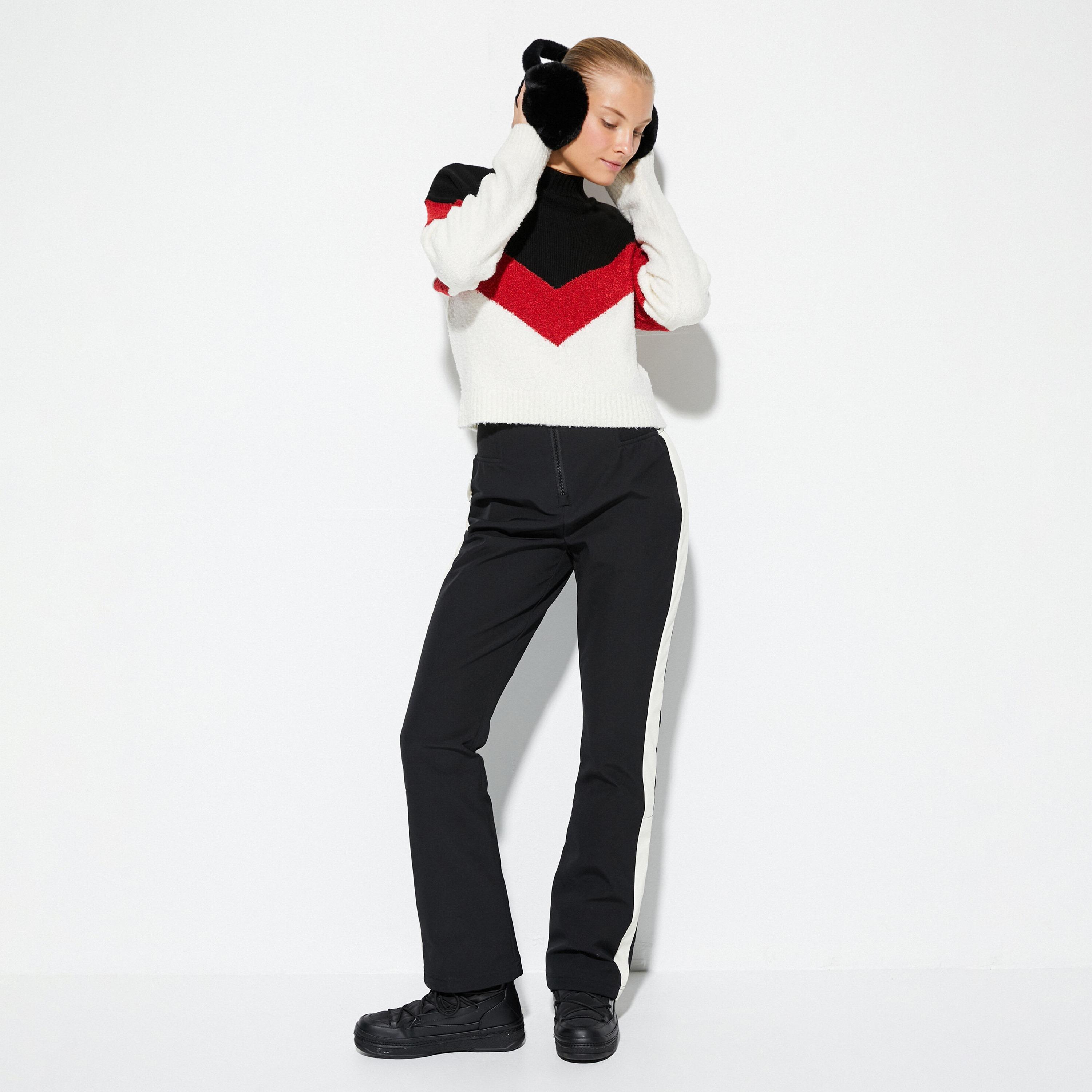 KOTON White Color-Blocked High Neck Dropped Sleeves Women's Sweater-women-winterwear-cardigansandjumpers-jumpers-image-2