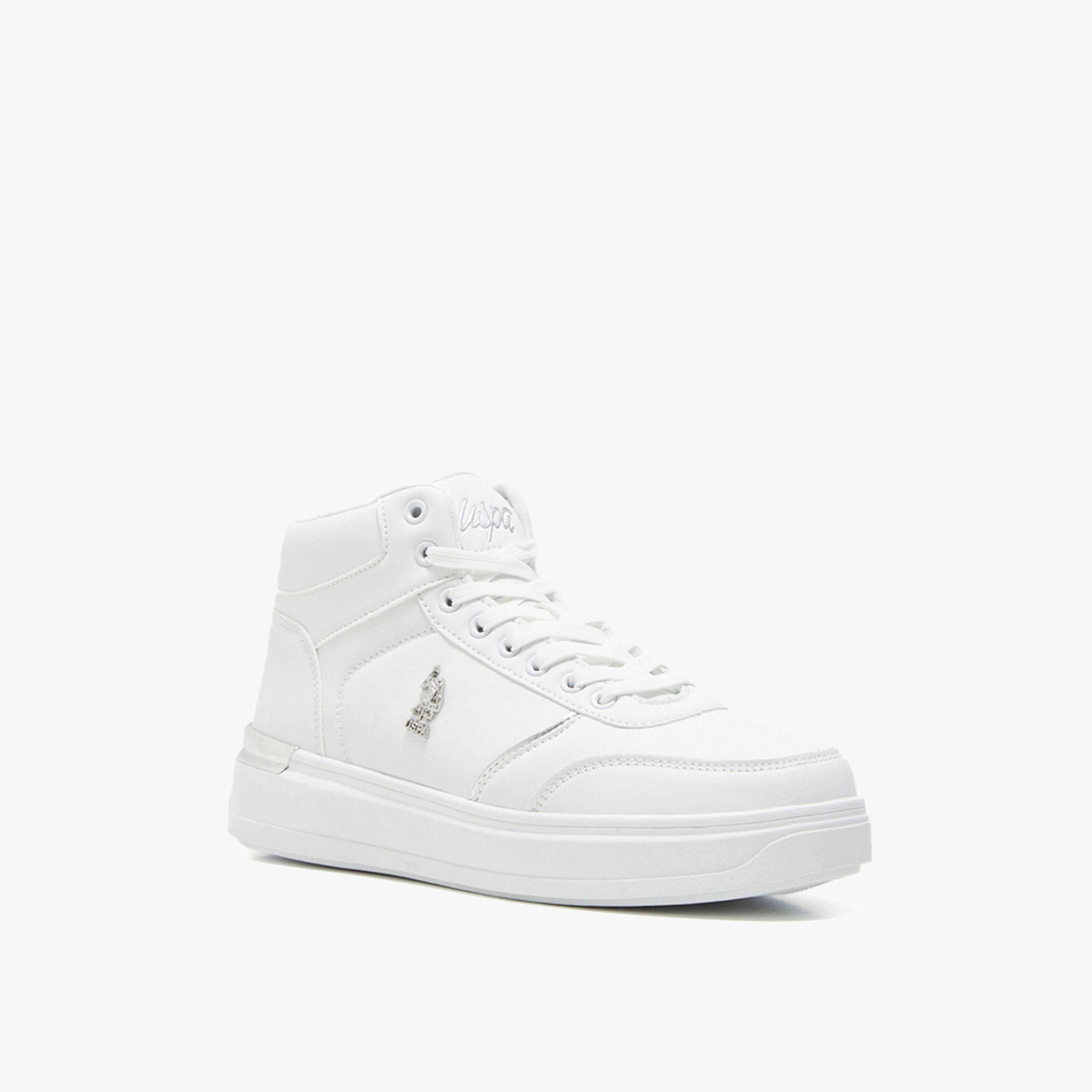 U.S. Polo Assn Women's Lace-Up Mid Cut Sneakers | ALON GLB 4PR-women-shoes-sneakers-image-1