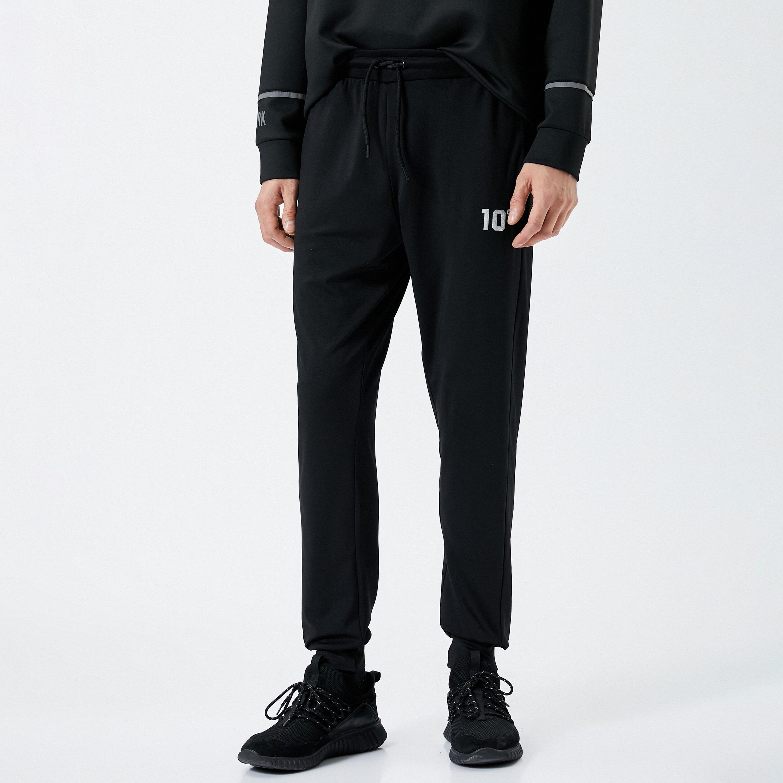 KOTON Straight Fit Mid-Rise Drawstring Waist Men's Joggers-men-clothing-bottoms-trousersandchinos-trousers-image-1