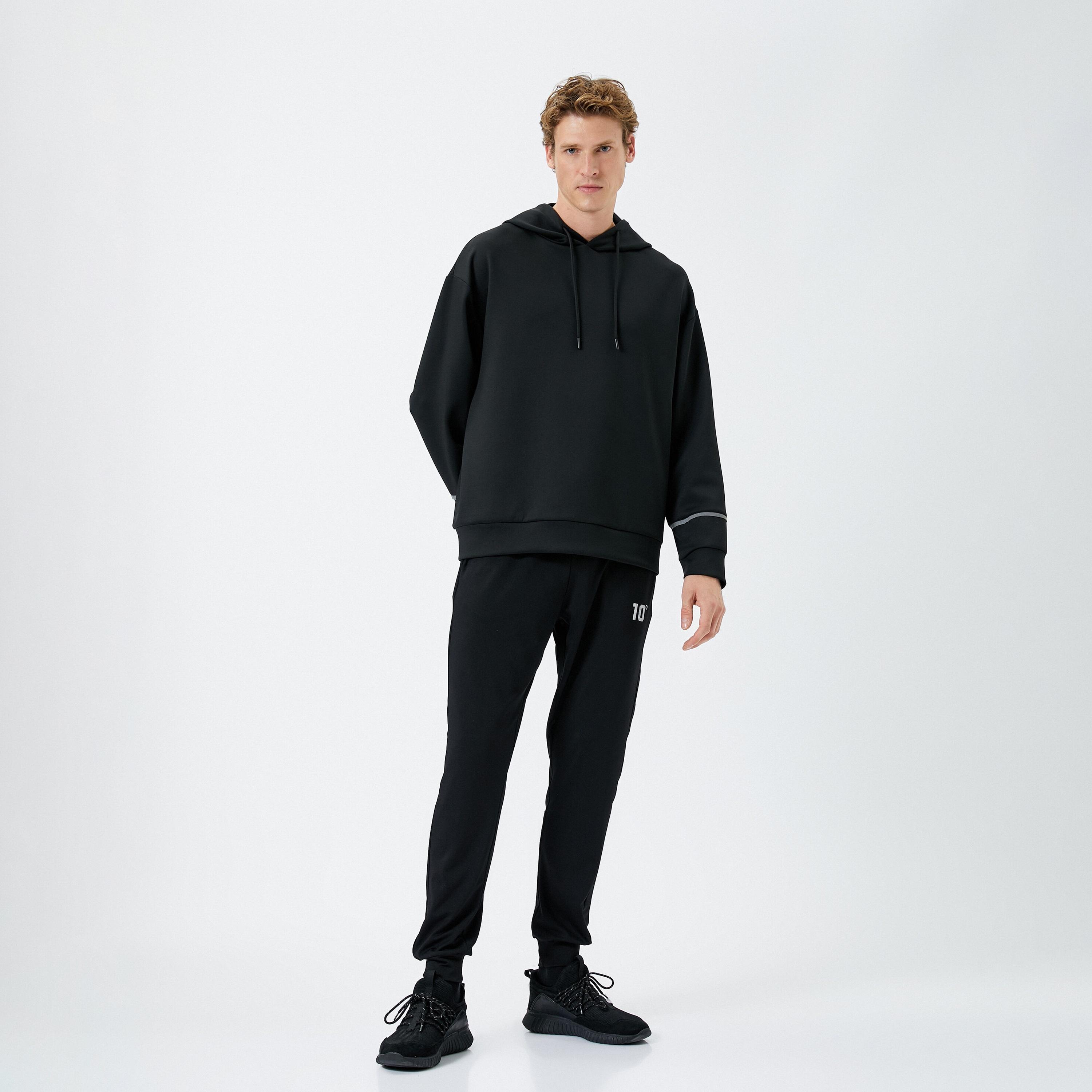KOTON Straight Fit Mid-Rise Drawstring Waist Men's Joggers-men-clothing-bottoms-trousersandchinos-trousers-image-2