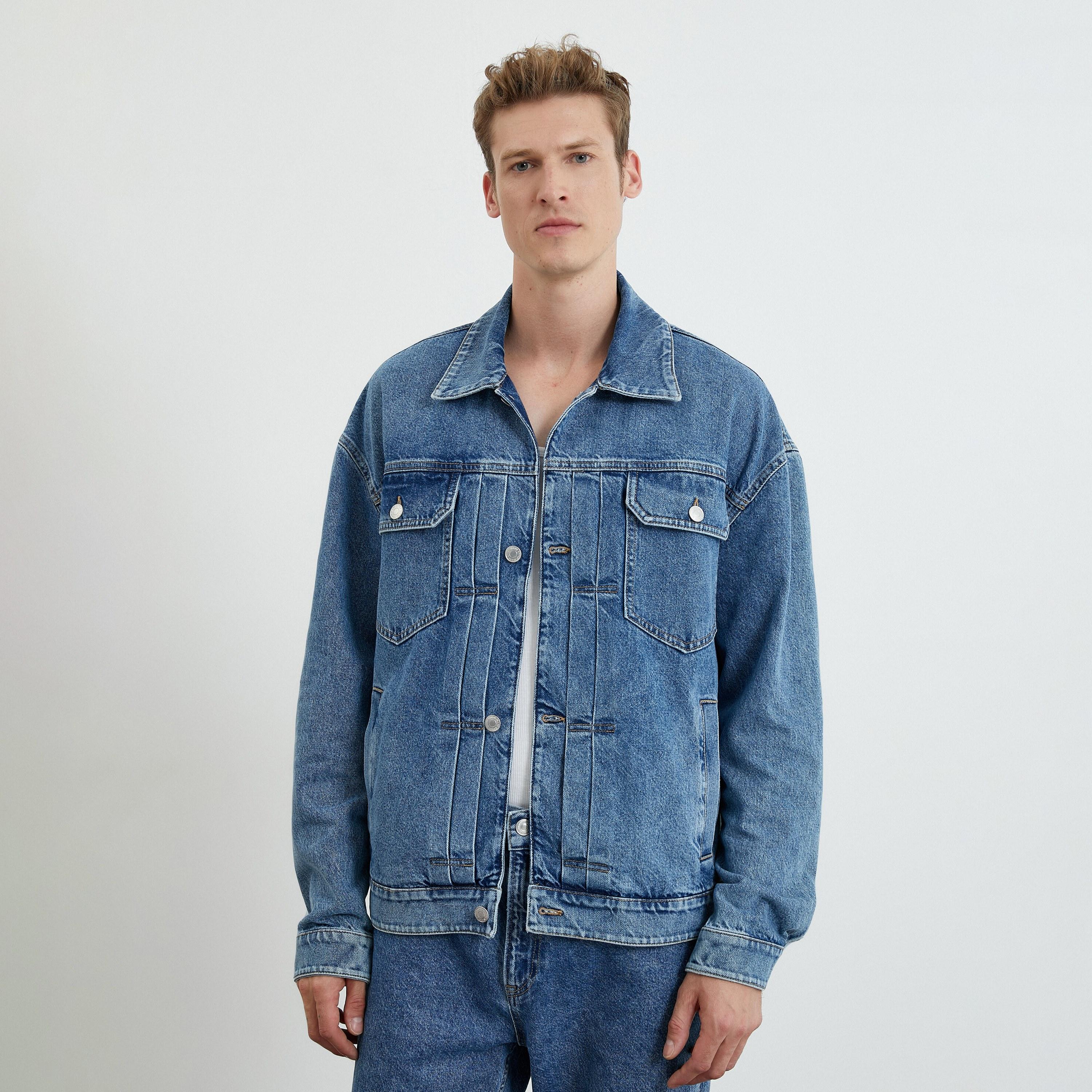 KOTON Washed Collared Long Sleeves Men's Jacket-men-clothing-jacketsandblazers-jackets-image-1