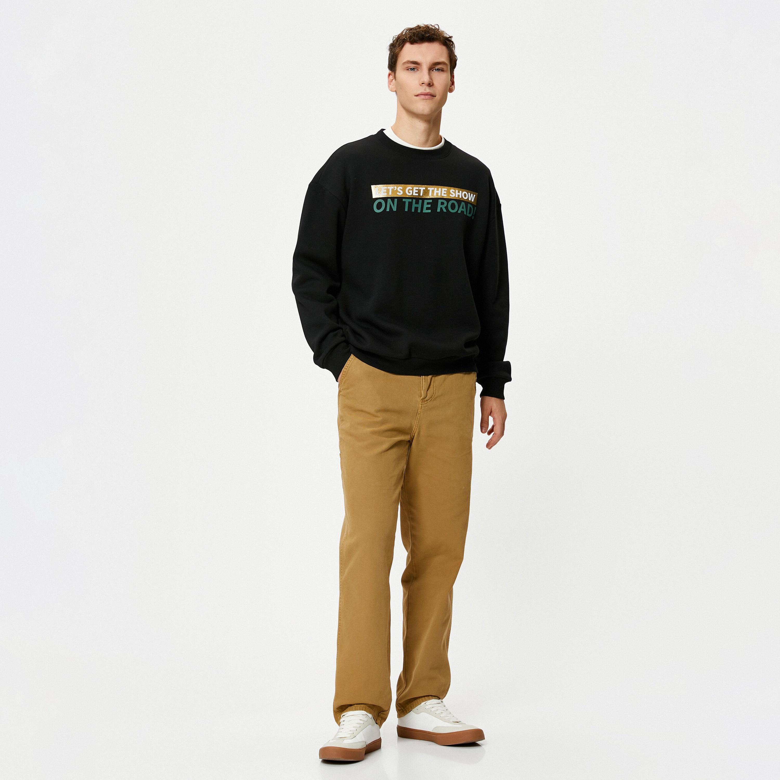 KOTON Typographic Print Round Neck Long Sleeves Men's Sweatshirt-men-winterwear-hoodiesandsweatshirts-image-2