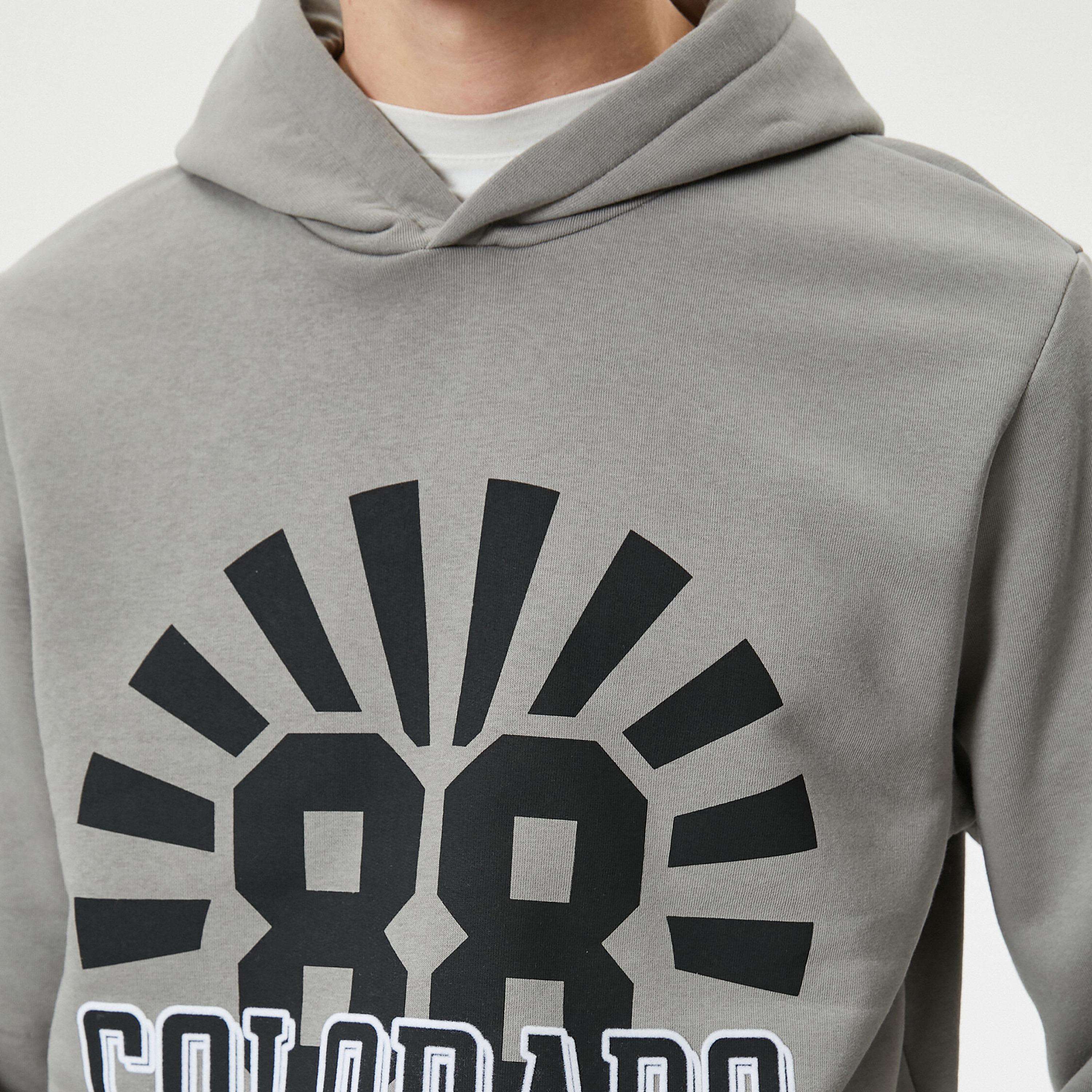 KOTON Graphic Print Hooded Neck Long Sleeves Men's Hoodie-men-winterwear-hoodiesandsweatshirts-image-5