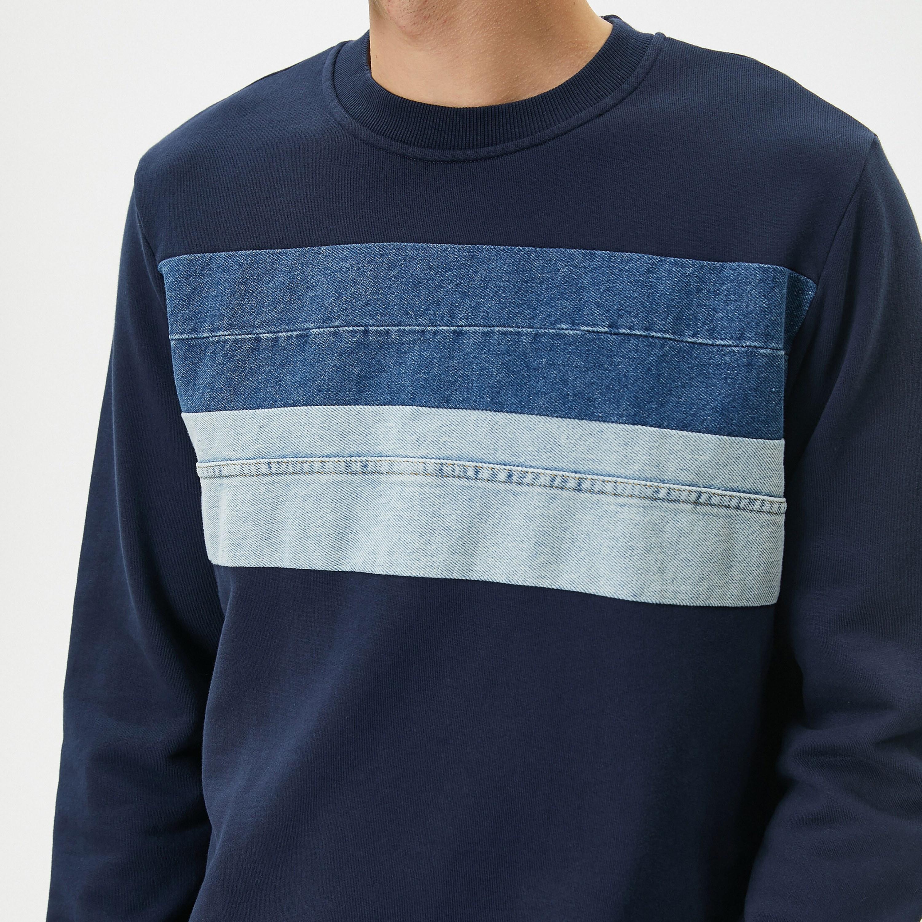 سويت شيرت رجالي بنمط كتل الألوان وياقة مستديرة وأكمام طويلة من كوتون-men-winterwear-hoodiesandsweatshirts-image-5