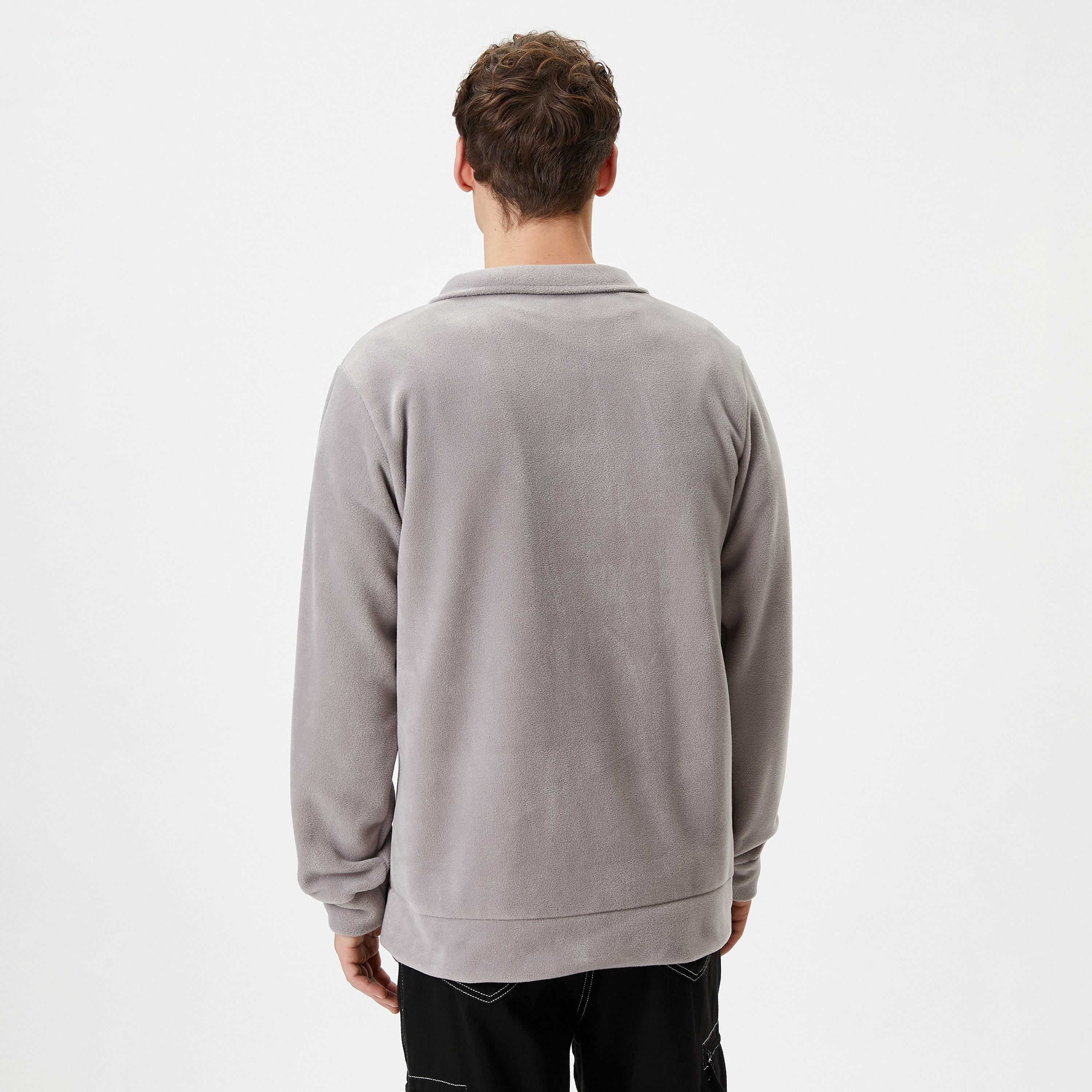 KOTON Fleece Collared Long Sleeves Men's Sweatshirt-men-winterwear-hoodiesandsweatshirts-image-4