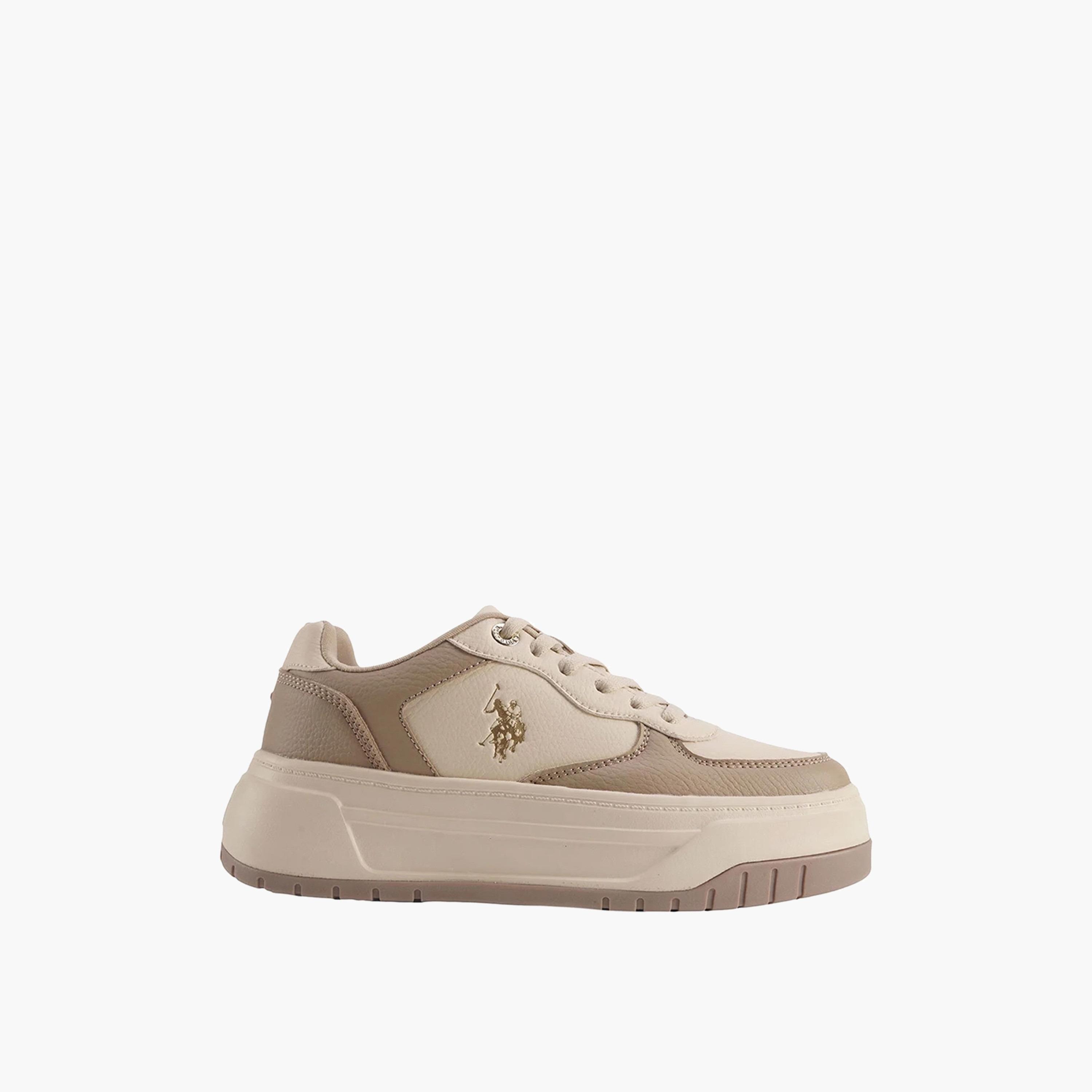 U.S. Polo Assn Women's Lace-Up Mid Cut Sneakers | ELFY GLB 4PR-women-shoes-sneakers-image-2