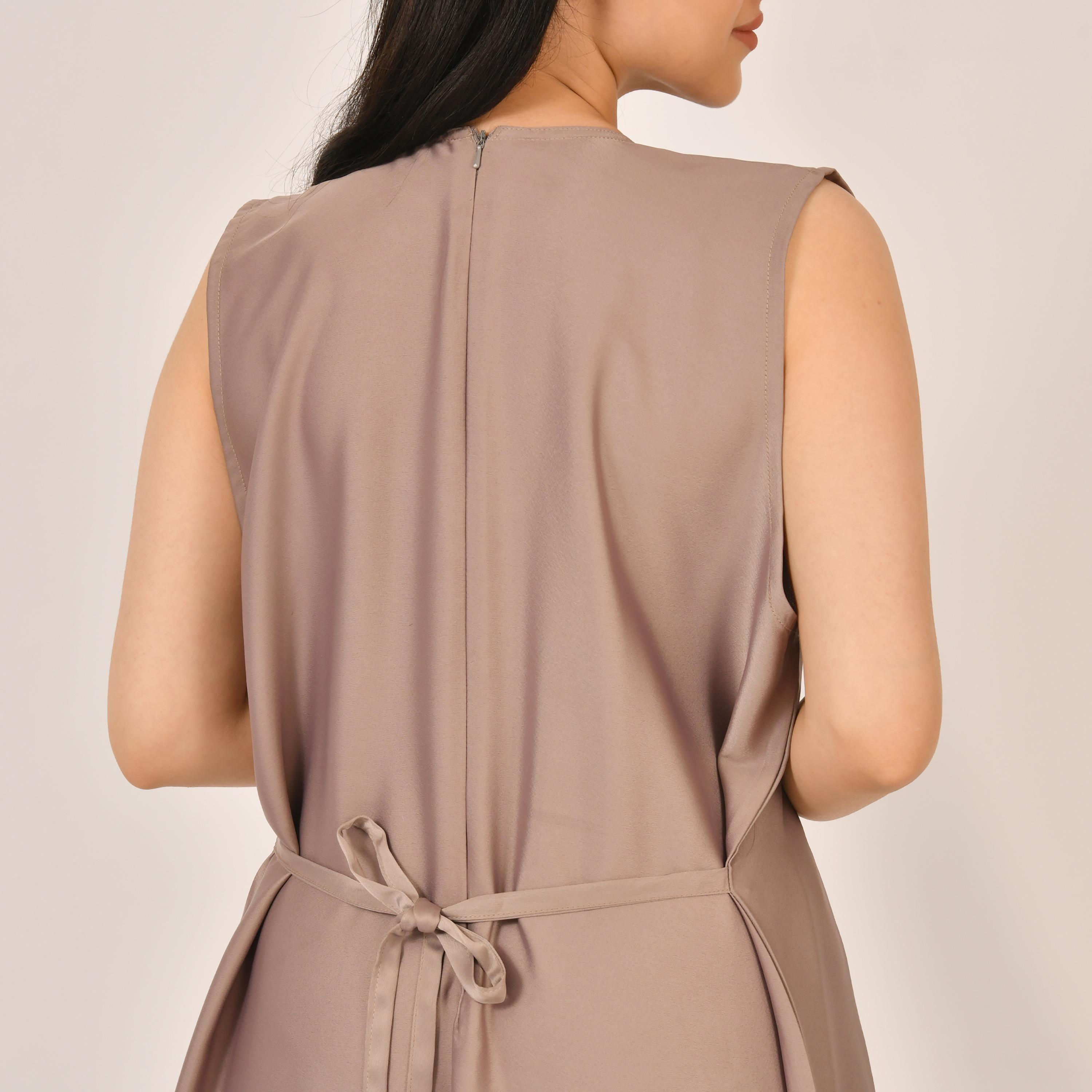 Hawraa Beige Satin Abaya Inner Dress-women-arabicclothing-abayainner-image-3