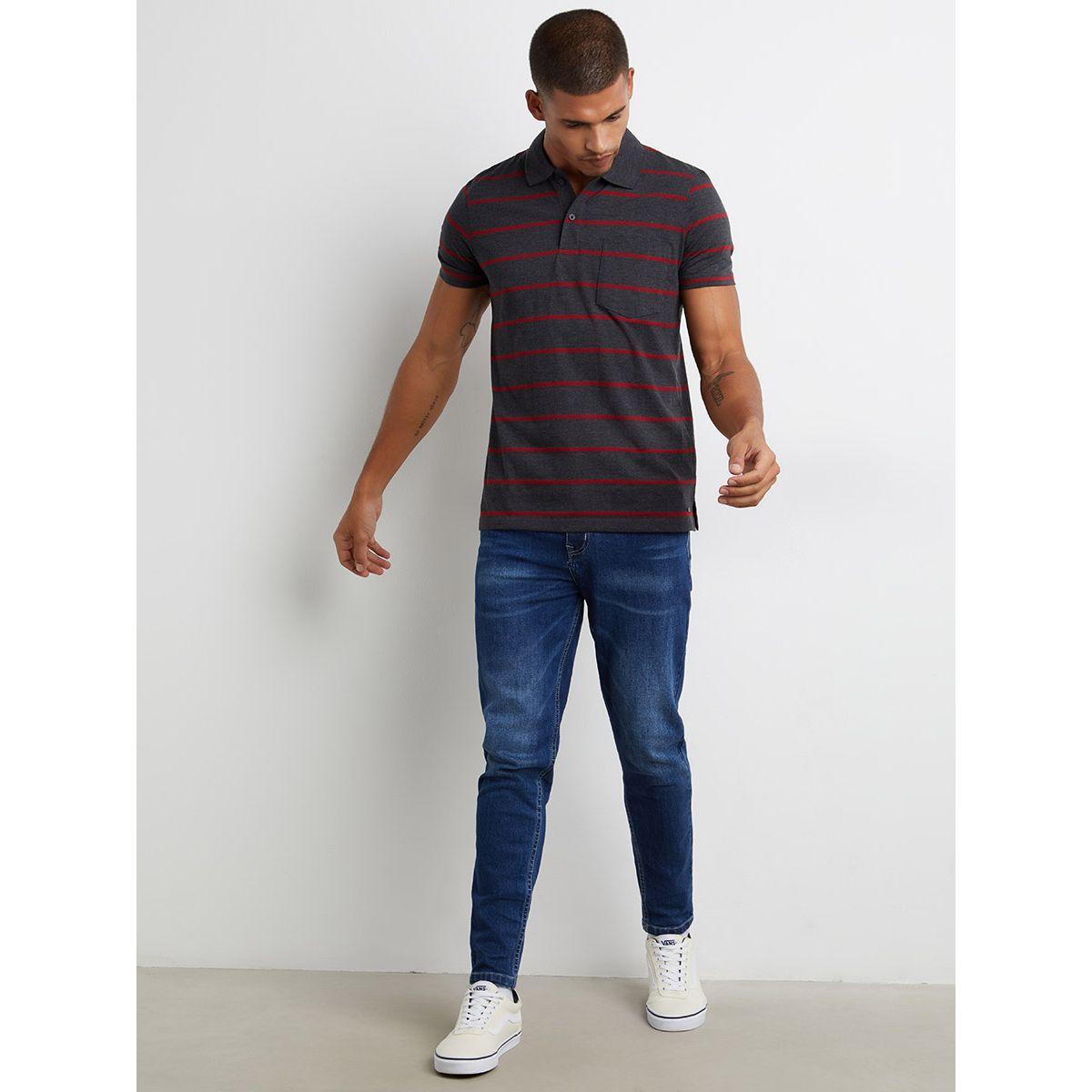 تيشيرت بولو مخطط بأكمام قصيرة-men-clothing-tshirtsandpolos-polos-image-2