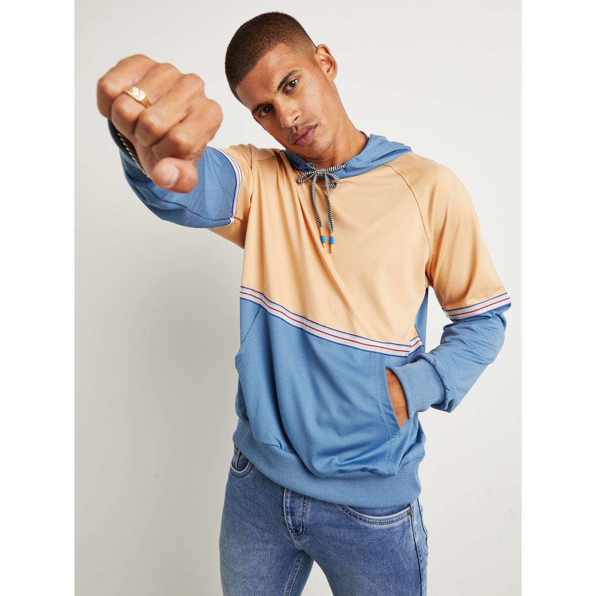 Styli Color Block Hoodie with Kangaroo Pocket-men-winterwear-hoodiesandsweatshirts-image-1