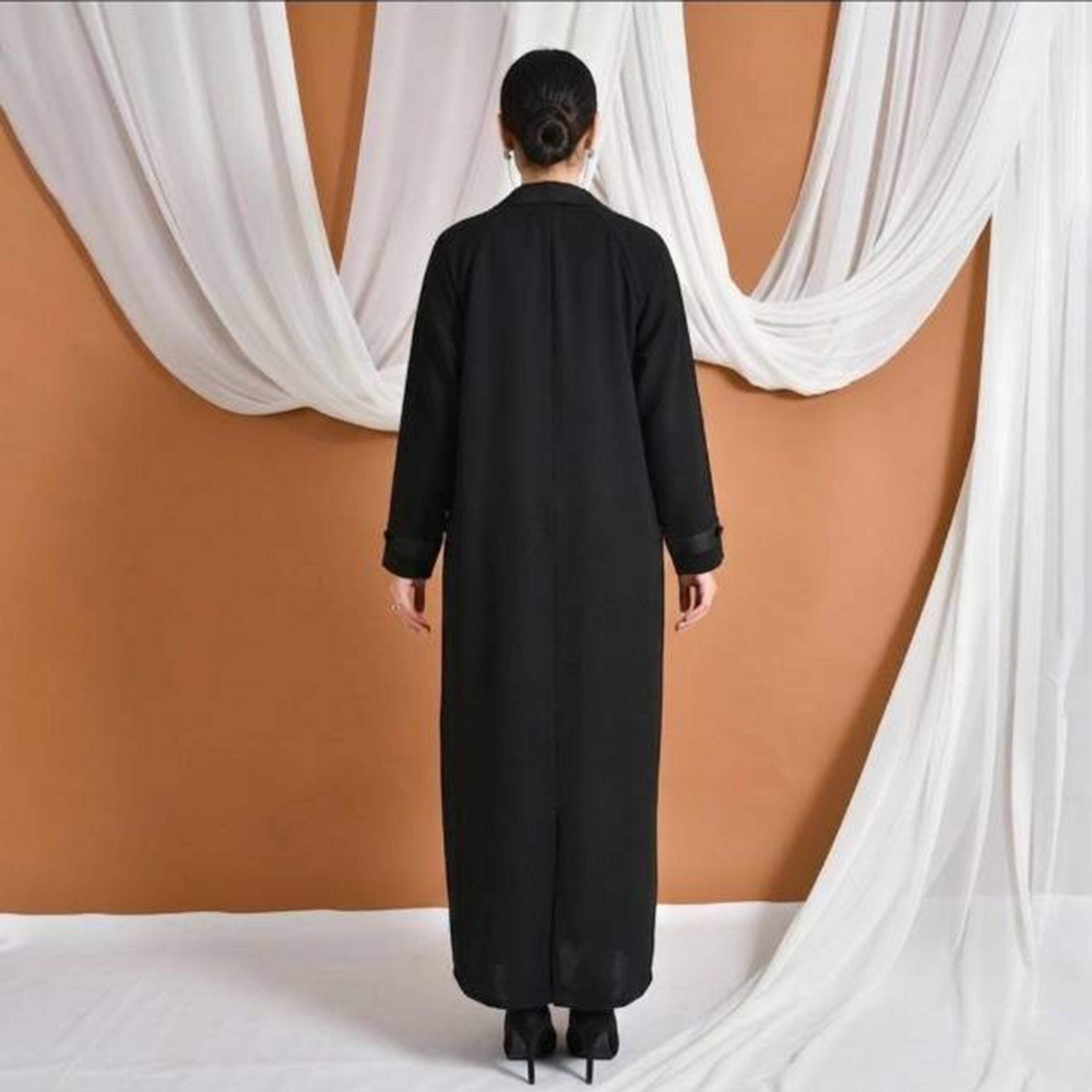 Hawraa Abaya Black Linen Women's Abaya-women-arabicclothing-abayas-image-5