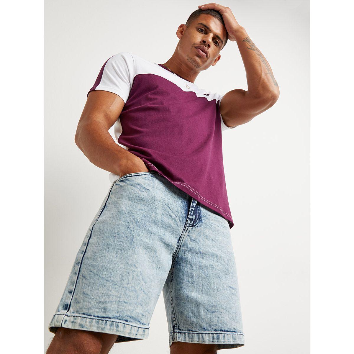 Styli 5-Pocket Construct Iced Washed Denim Shorts-men-clothing-bottoms-shorts-image-1