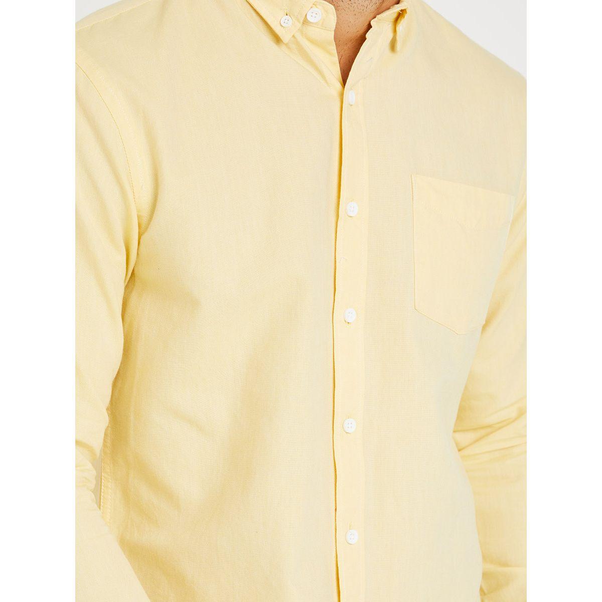 Styli Solid Oxford Shirt with Button-Down Collar-men-clothing-shirts-image-4