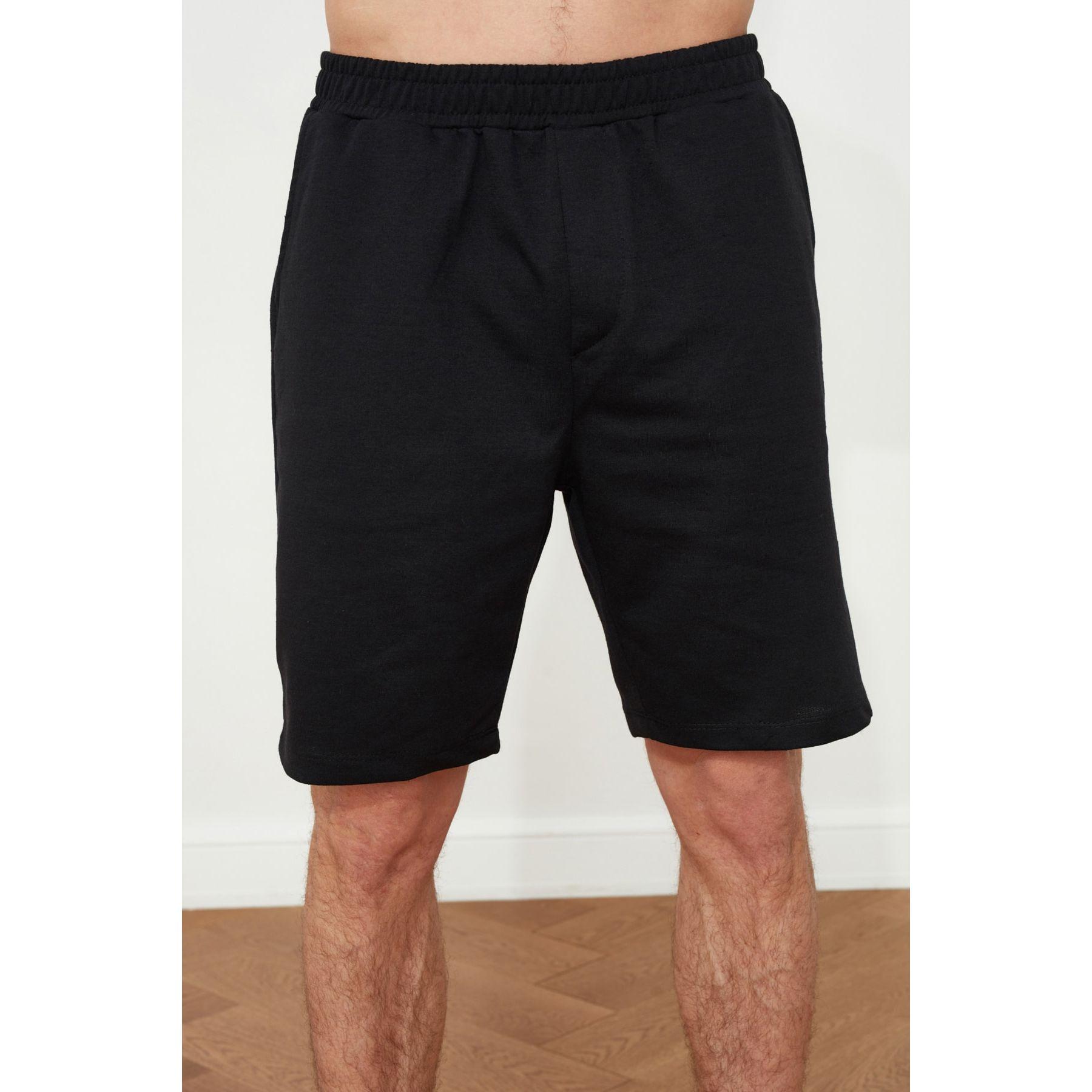 Trendyol Yin and Yang Back Print T-Shirt and Knitted Shorts Set-men-clothing-nightwear-sets-image-7