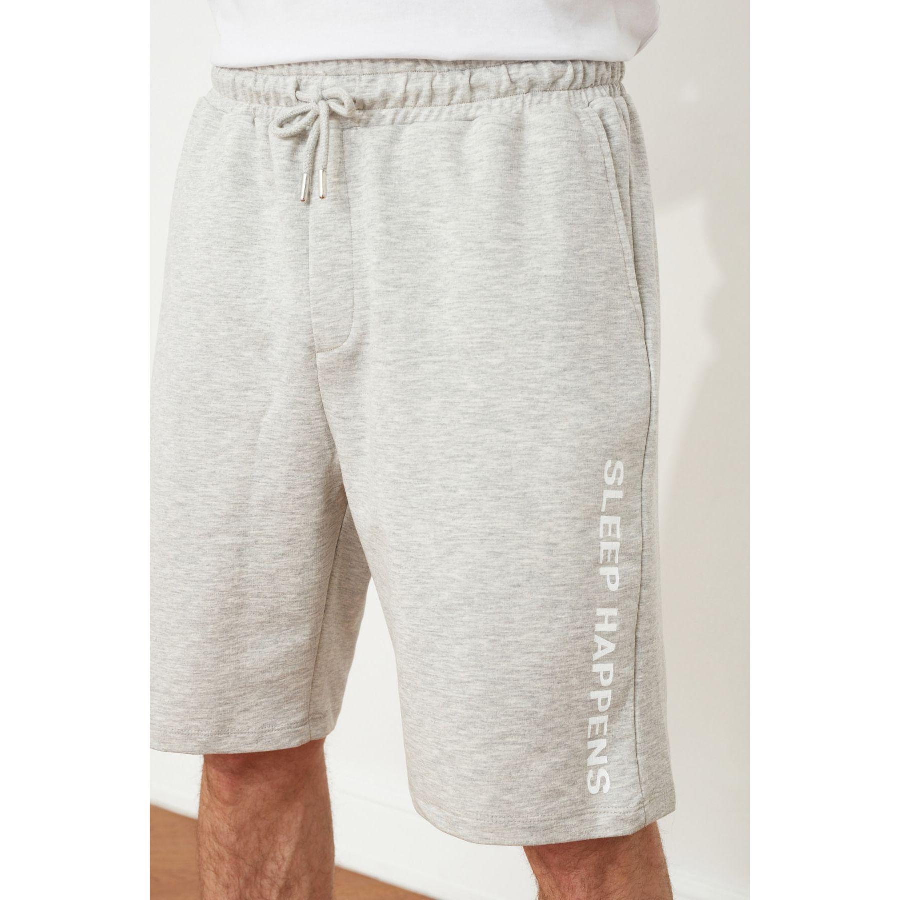 Trendyol Sleep Happens Slogan Print Knitted Bermuda Shorts-men-clothing-bottoms-shorts-image-4