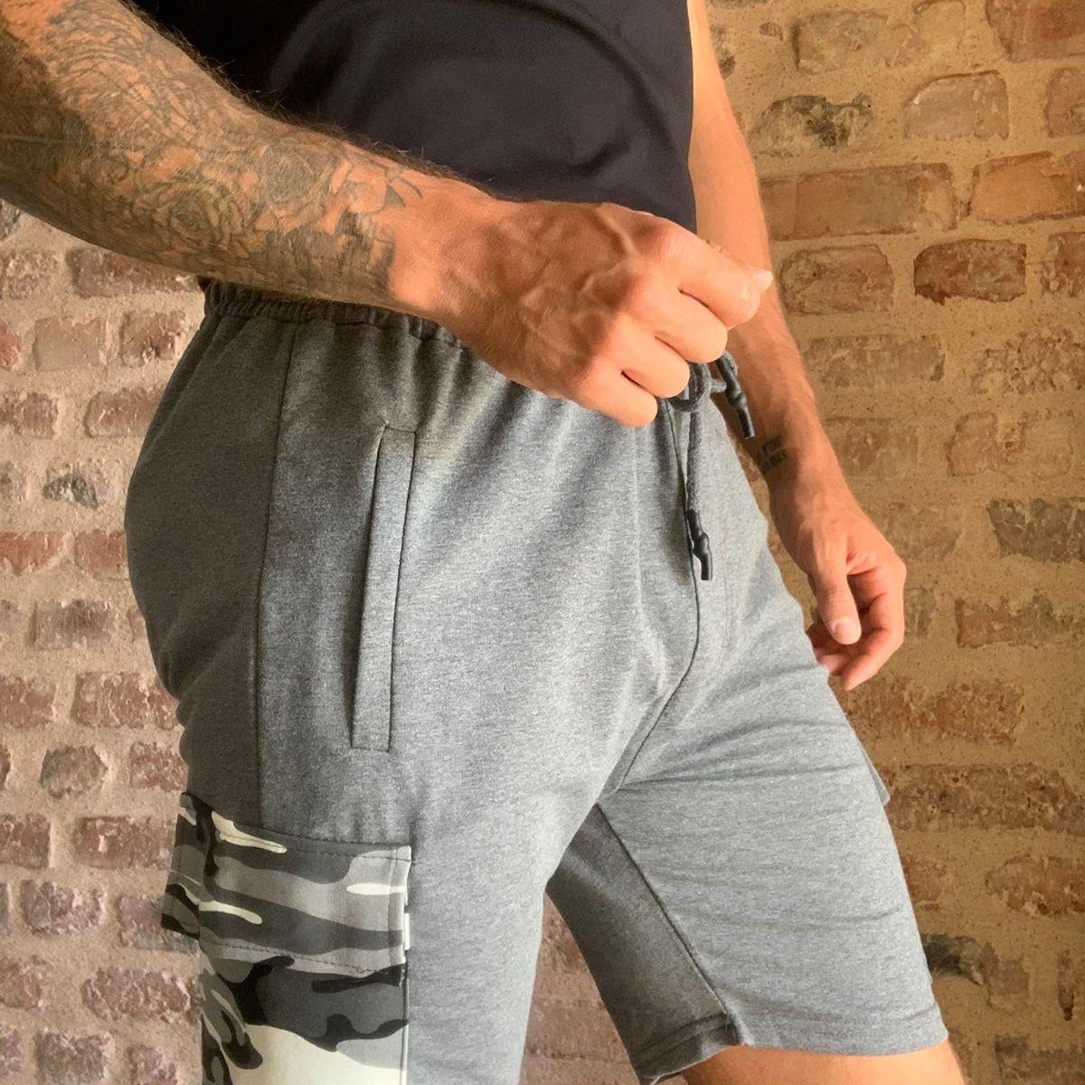 Trendyol Camouflage Cargo Pocket Knitted Slim Fit Shorts-men-clothing-bottoms-shorts-image-1