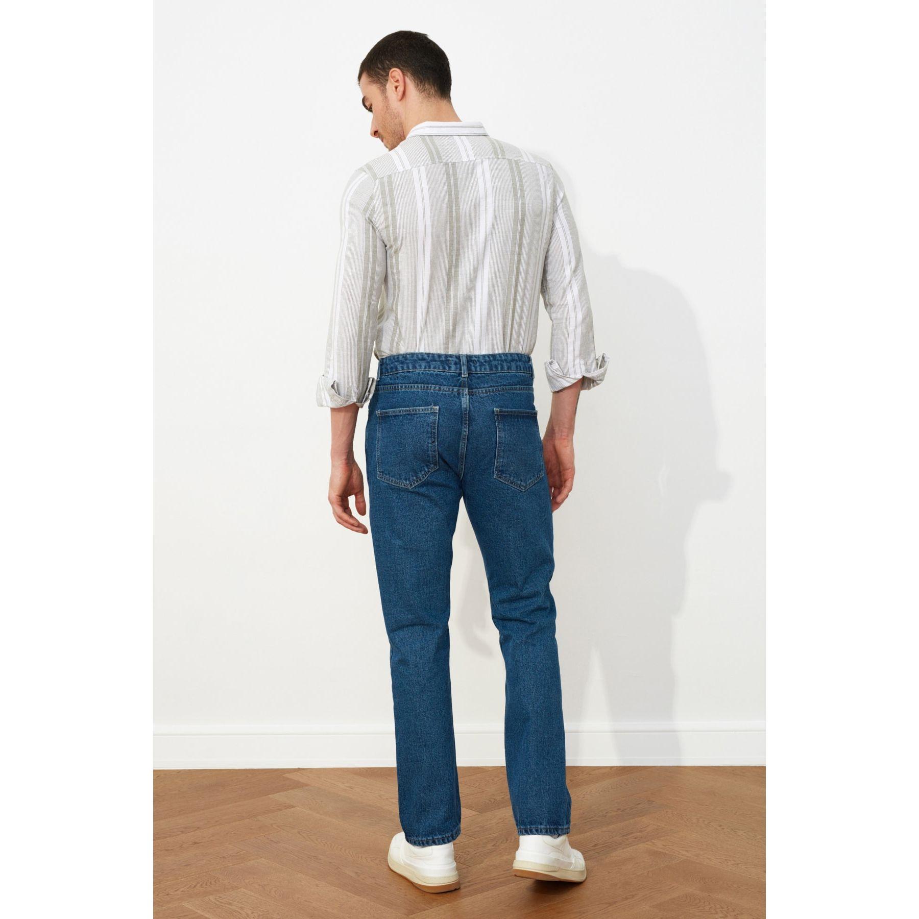 Trendyol Linear Detail Mid Rise Straight Leg Jeans-men-clothing-bottoms-jeans-image-4