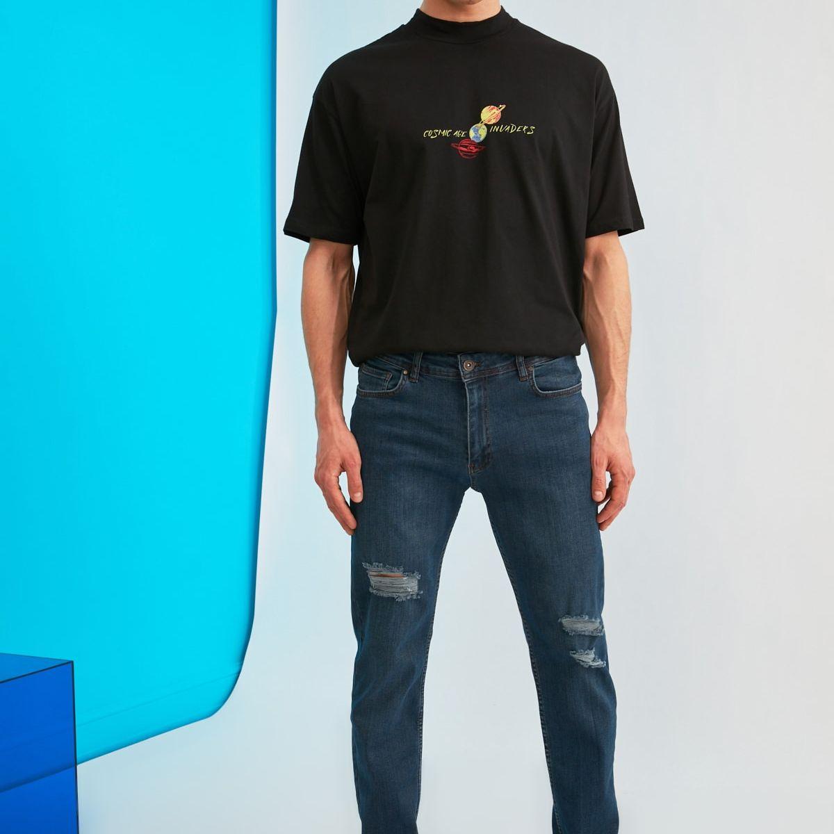 Trendyol Distressed Mid Rise Slim Fit Jeans-men-clothing-bottoms-jeans-image-1