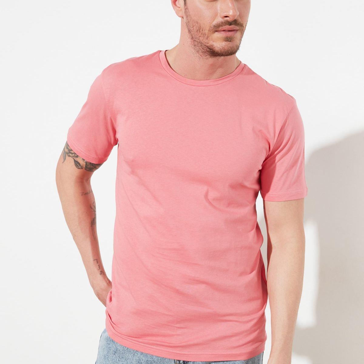 تيشيرت بقصة ضيقة واكمام قصيرة-men-clothing-tshirtsandpolos-tshirts-image-1