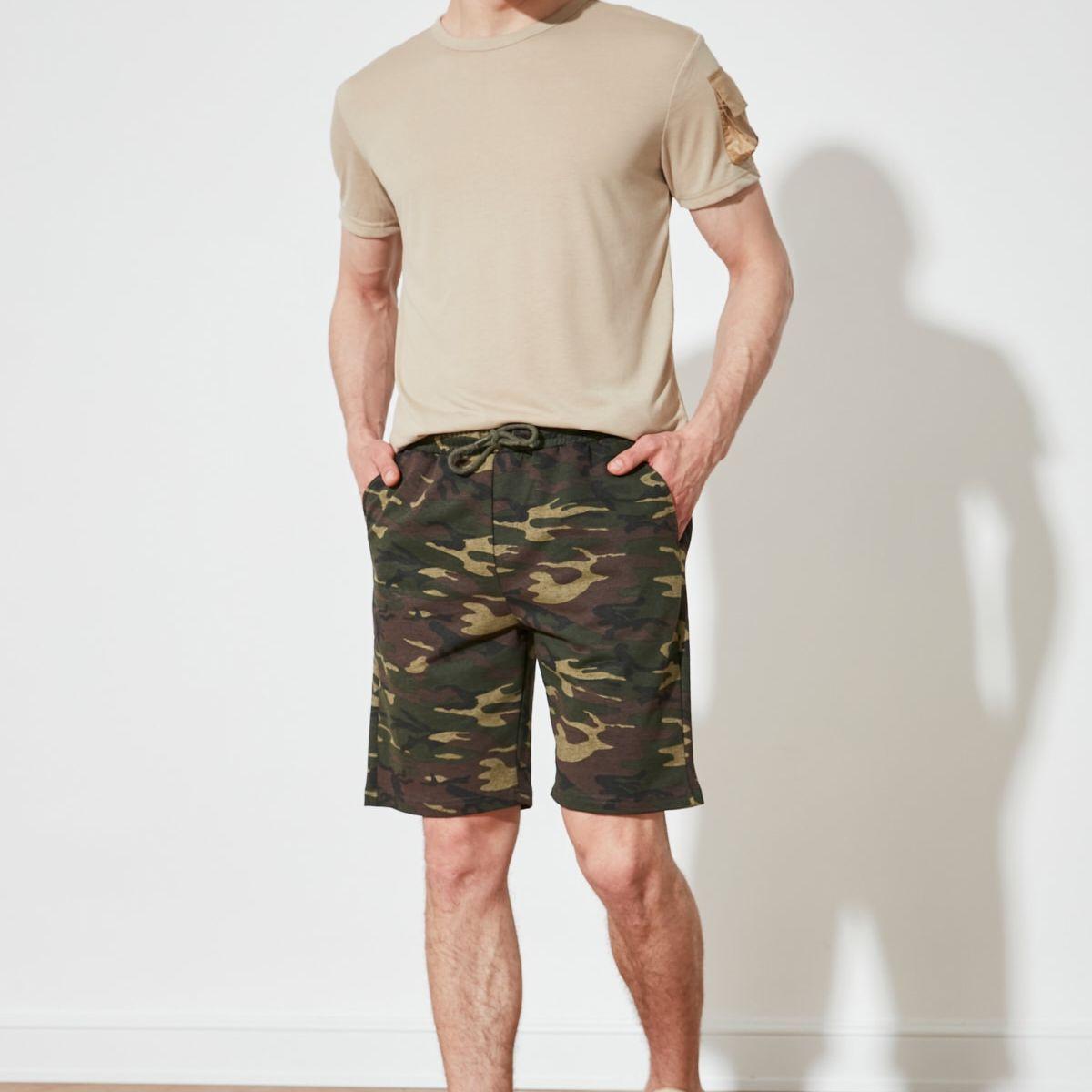 Trendyol Camo Side Pocket Knitted Bermuda Shorts-men-clothing-bottoms-shorts-image-5