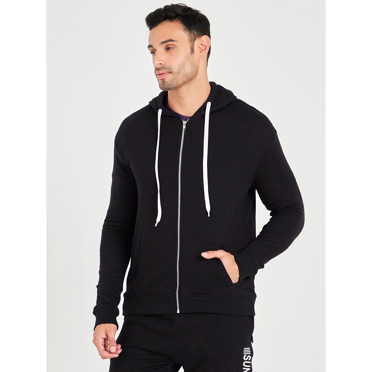 Styli Solid Hoodie with Full Zip Closure-men-winterwear-hoodiesandsweatshirts-image-1