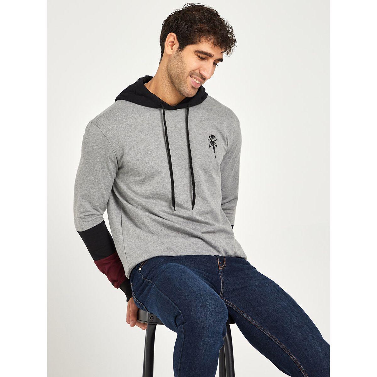 Styli Colorblock Hoodie with Embroidery Detail-men-winterwear-hoodiesandsweatshirts-image-5