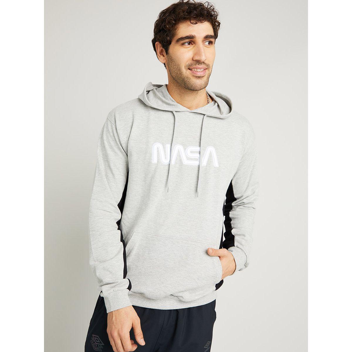 Styli NASA Embroidered Detail Hoodie with Front Pocket Detail-men-winterwear-hoodiesandsweatshirts-image-1