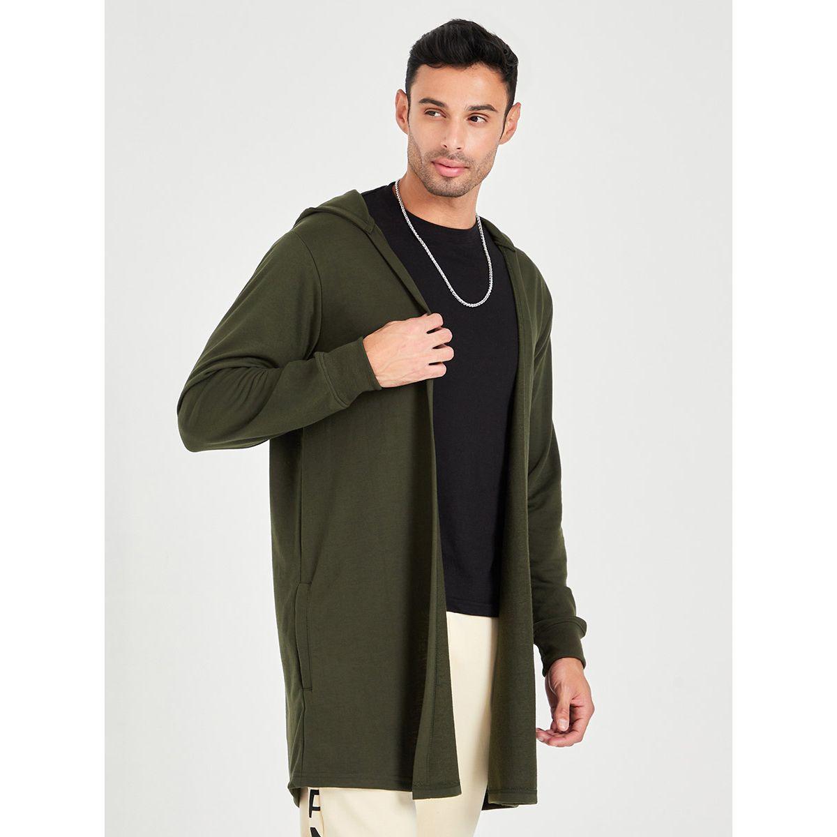 Styli Solid Long Waterfall Terry Cover-Up-men-winterwear-hoodiesandsweatshirts-image-1