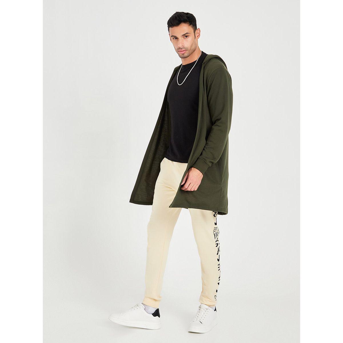 Styli Solid Long Waterfall Terry Cover-Up-men-winterwear-hoodiesandsweatshirts-image-2