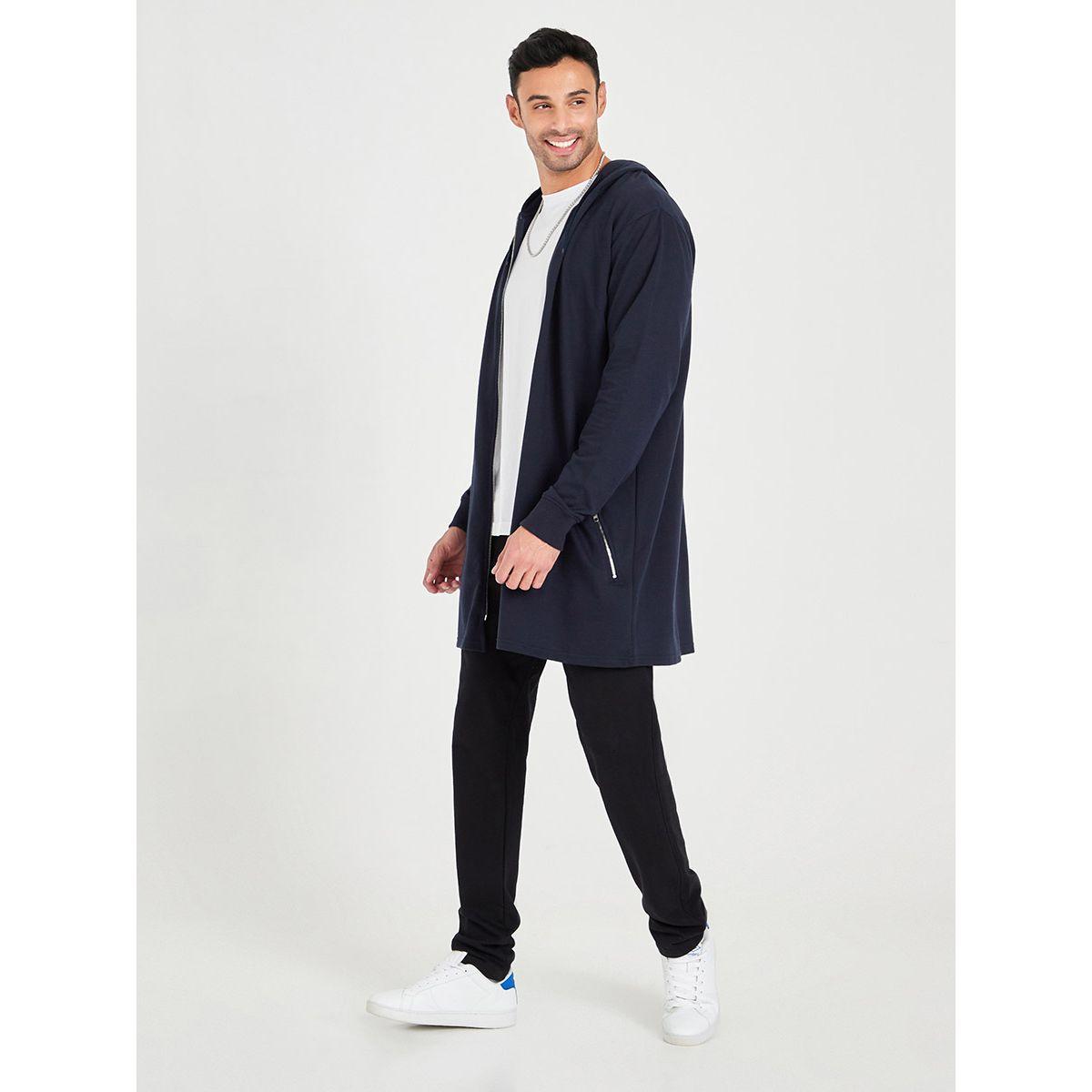 Styli Solid Longline Hoodie with Full Zip Closure-men-winterwear-hoodiesandsweatshirts-image-2