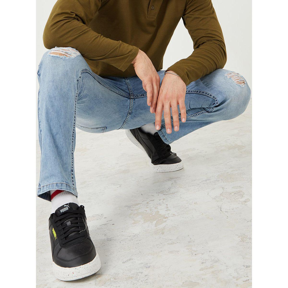 Styli Distress Knee Skinny Fit Iced Wash Jeans-men-clothing-bottoms-jeans-image-1