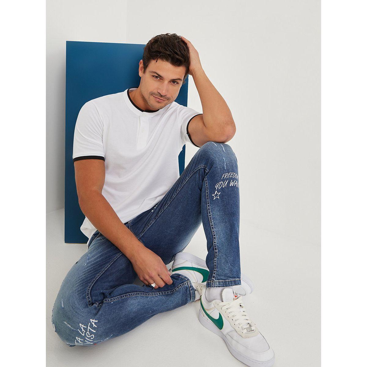 Styli Spray Patch Skinny Fit Jeans and Text Detail-men-clothing-bottoms-jeans-image-2