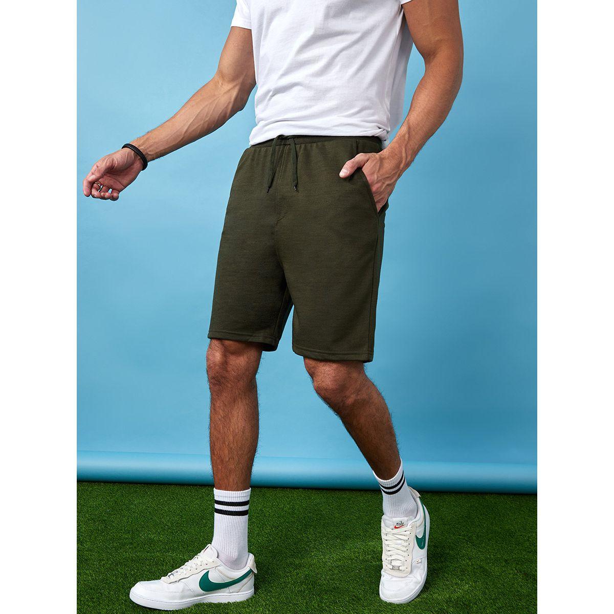 Styli Regular Fit Solid Knit Shorts-men-clothing-bottoms-shorts-image-1